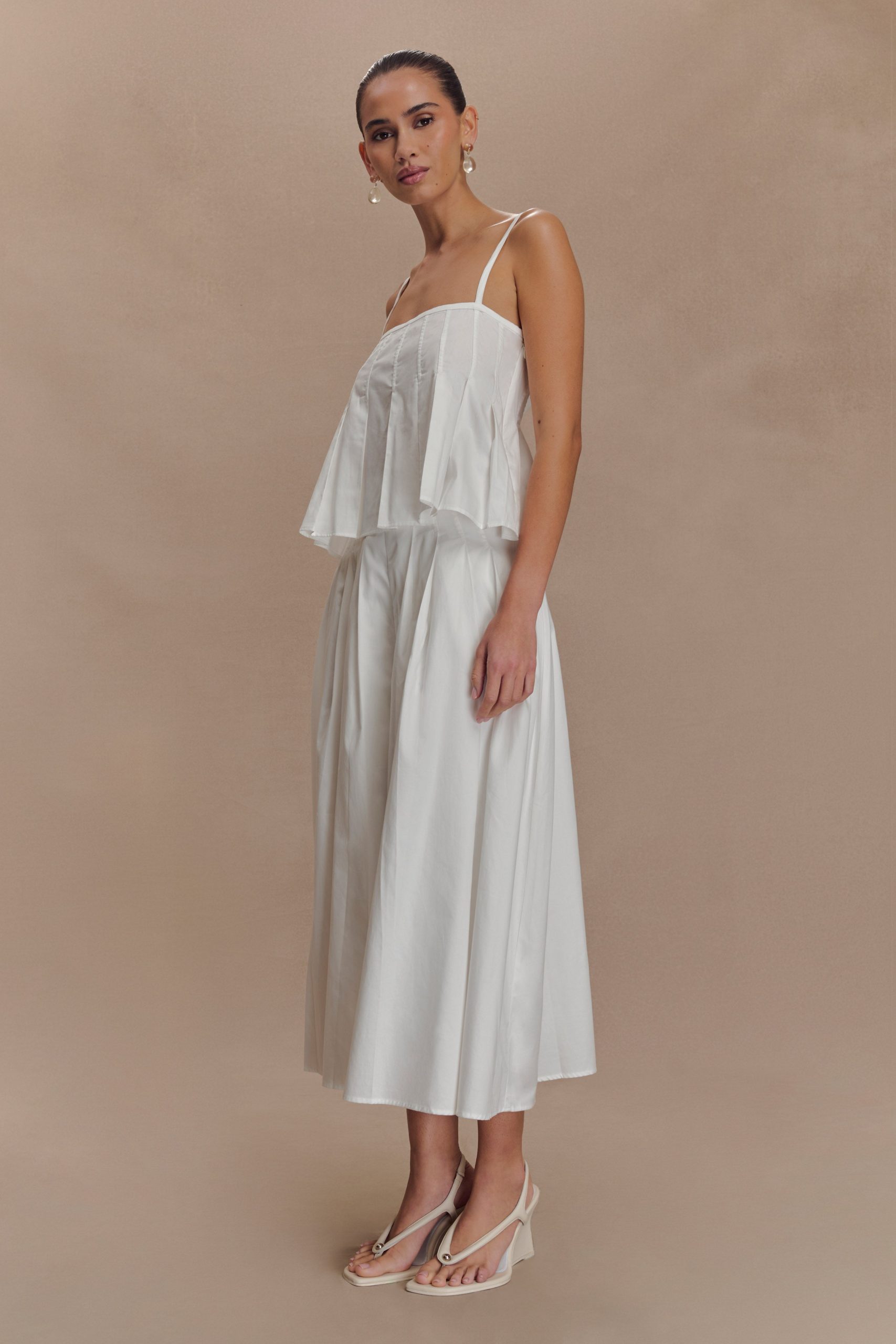 Mae A-Line Midi Skirt - White - Image 6