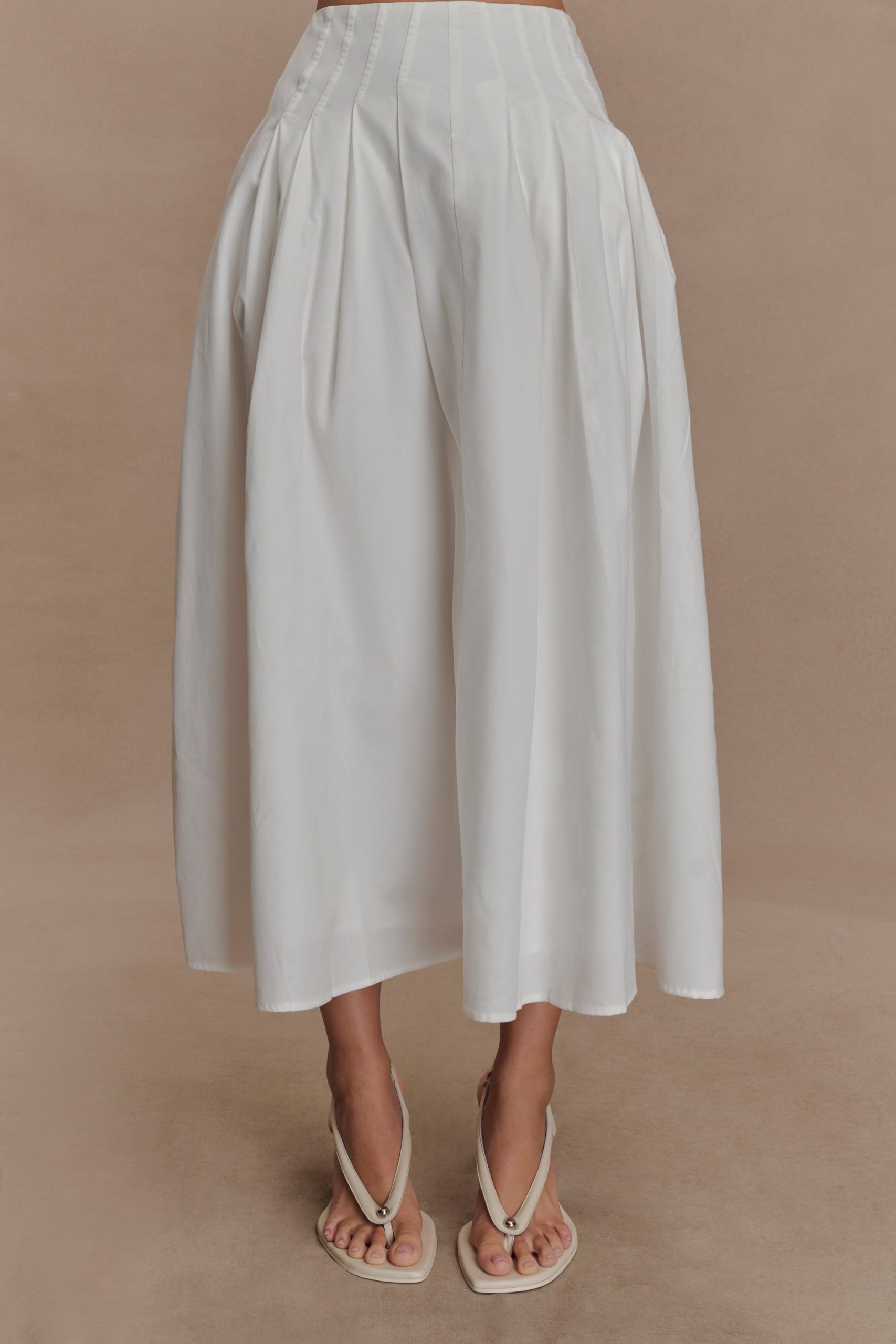 Mae A-Line Midi Skirt - White - Image 4