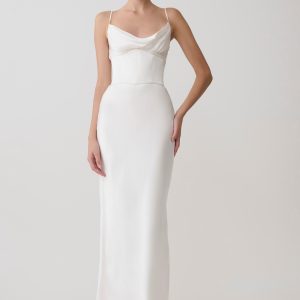 Seraphine Corset Satin Maxi Dress - Ivory
