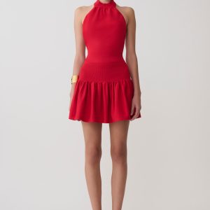 Rory Halter Mini Knit Dress - Red