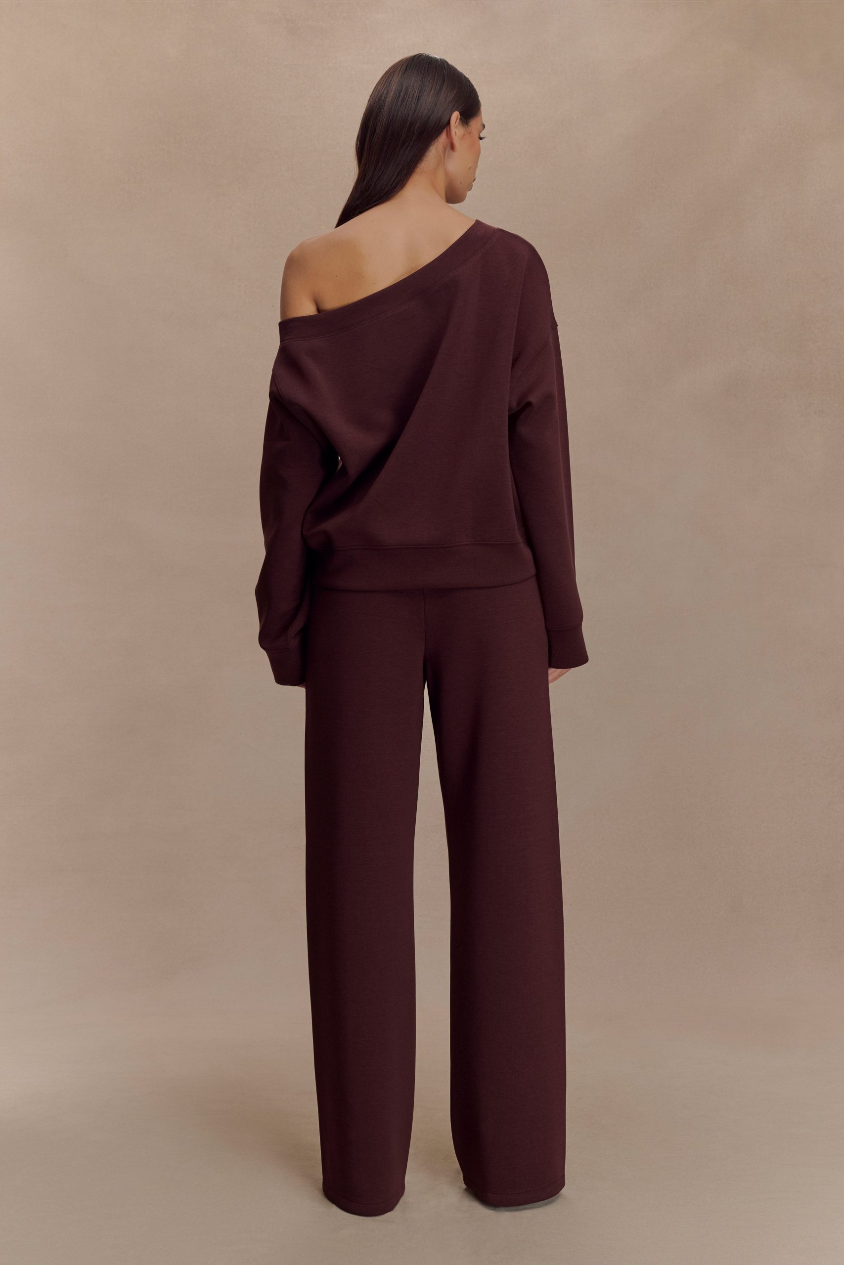 Aiden Slouchy Crew Jumper - Chocolate - Image 5