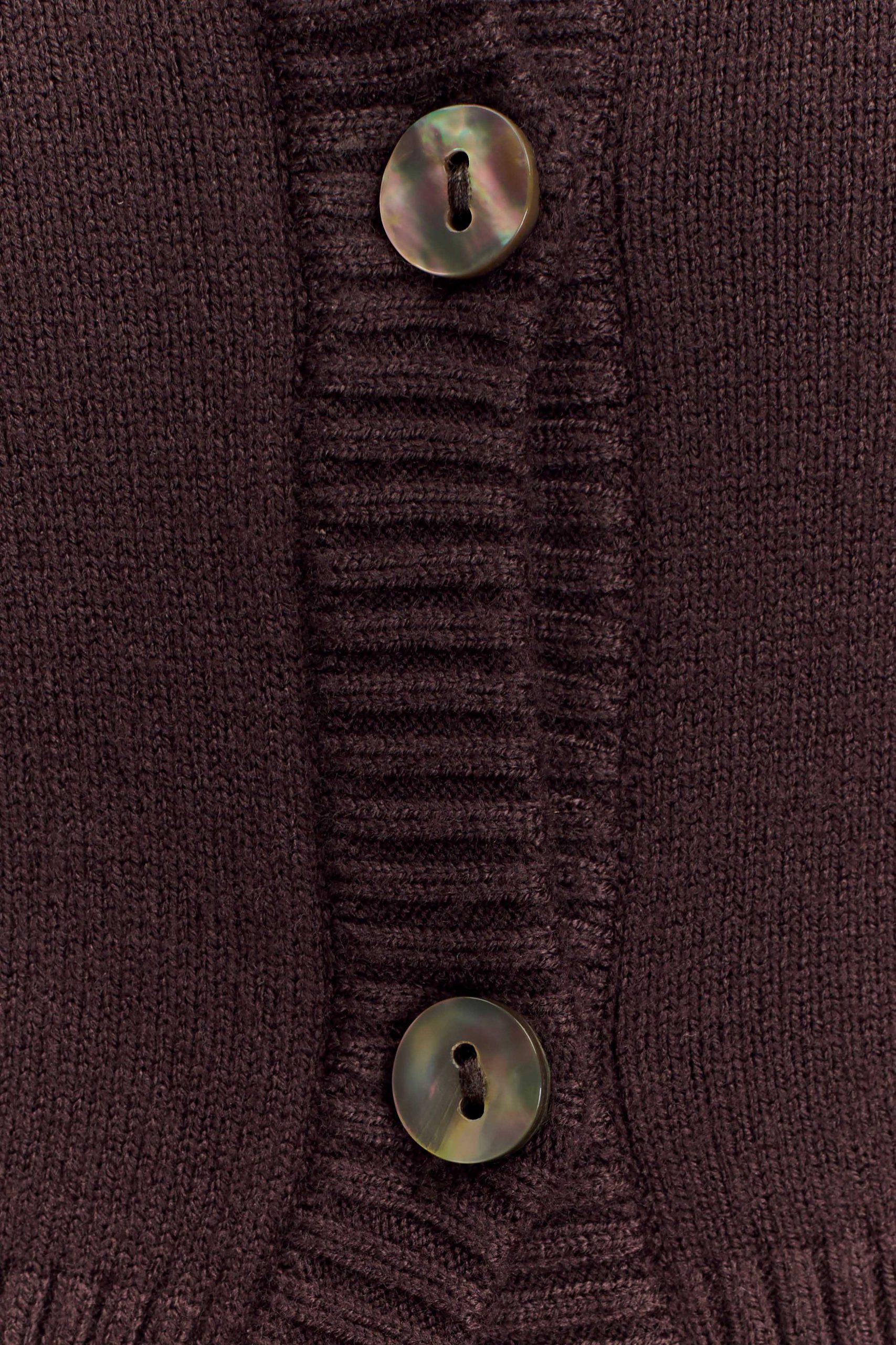 Reese Fitted Knit Cardigan - Dark Chocolate - Image 7