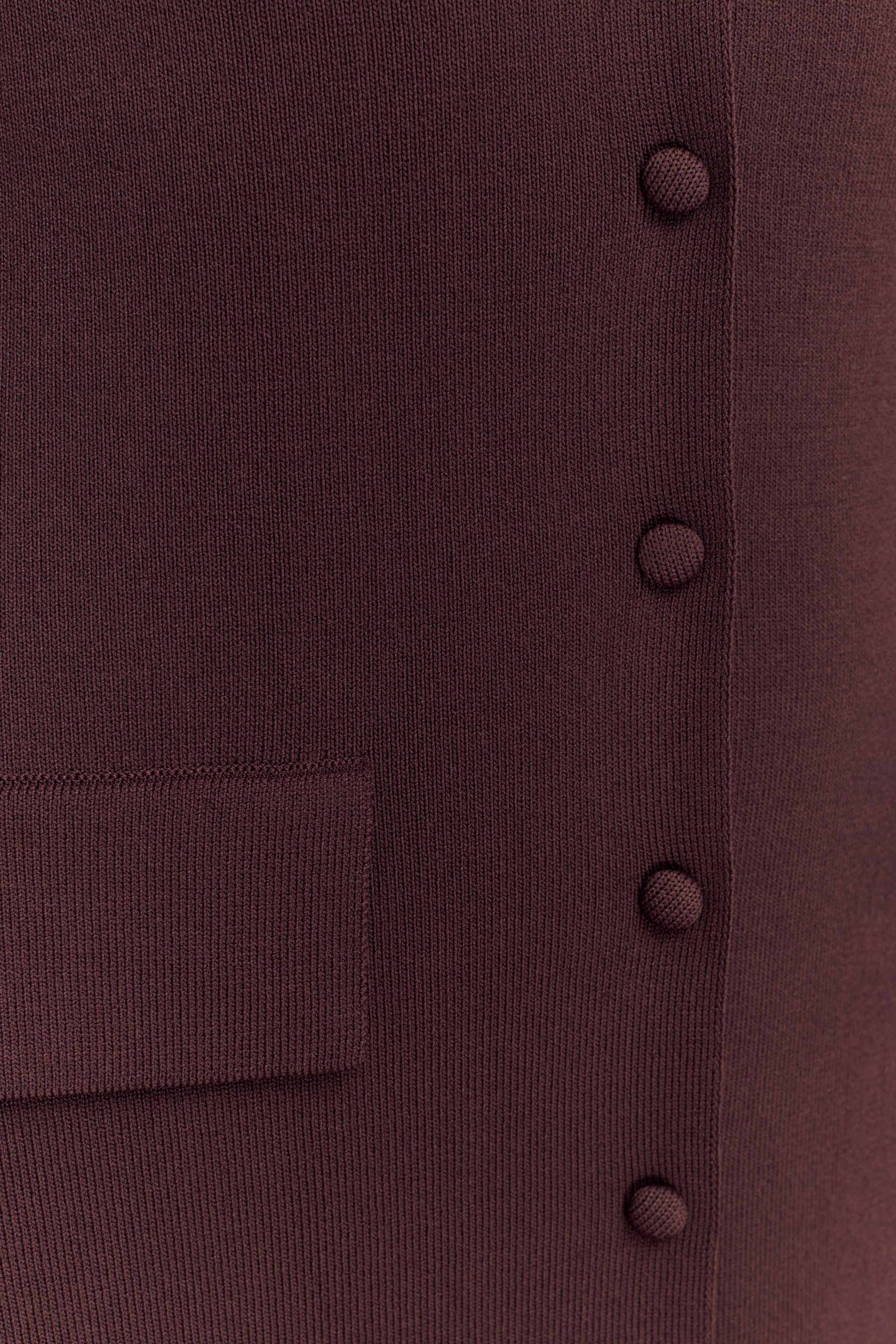Pearson Short Sleeve Knit Midi Dress - Chocolate - Image 7