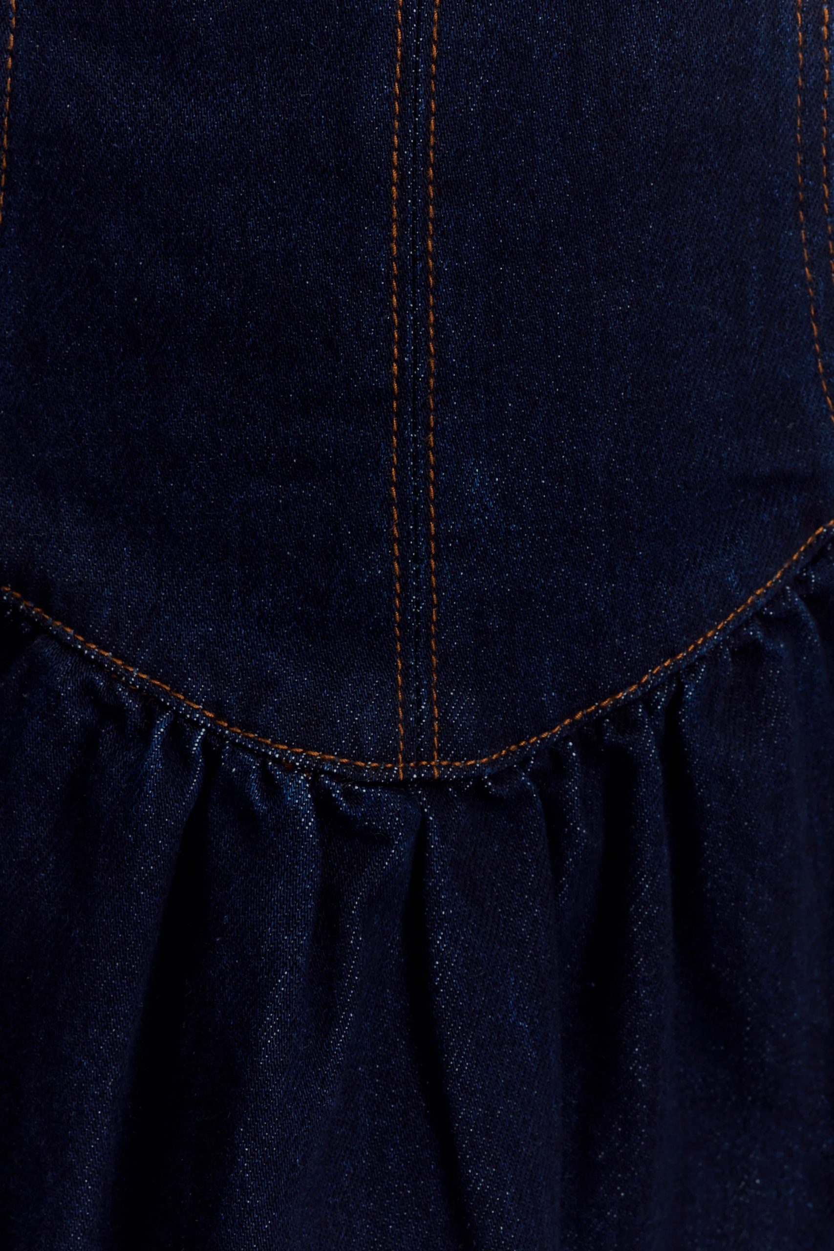 Cheyenne Scallop Denim Mini Dress - Indigo Blue - Image 8