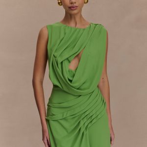 Oria Chiffon Mini Dress - Green