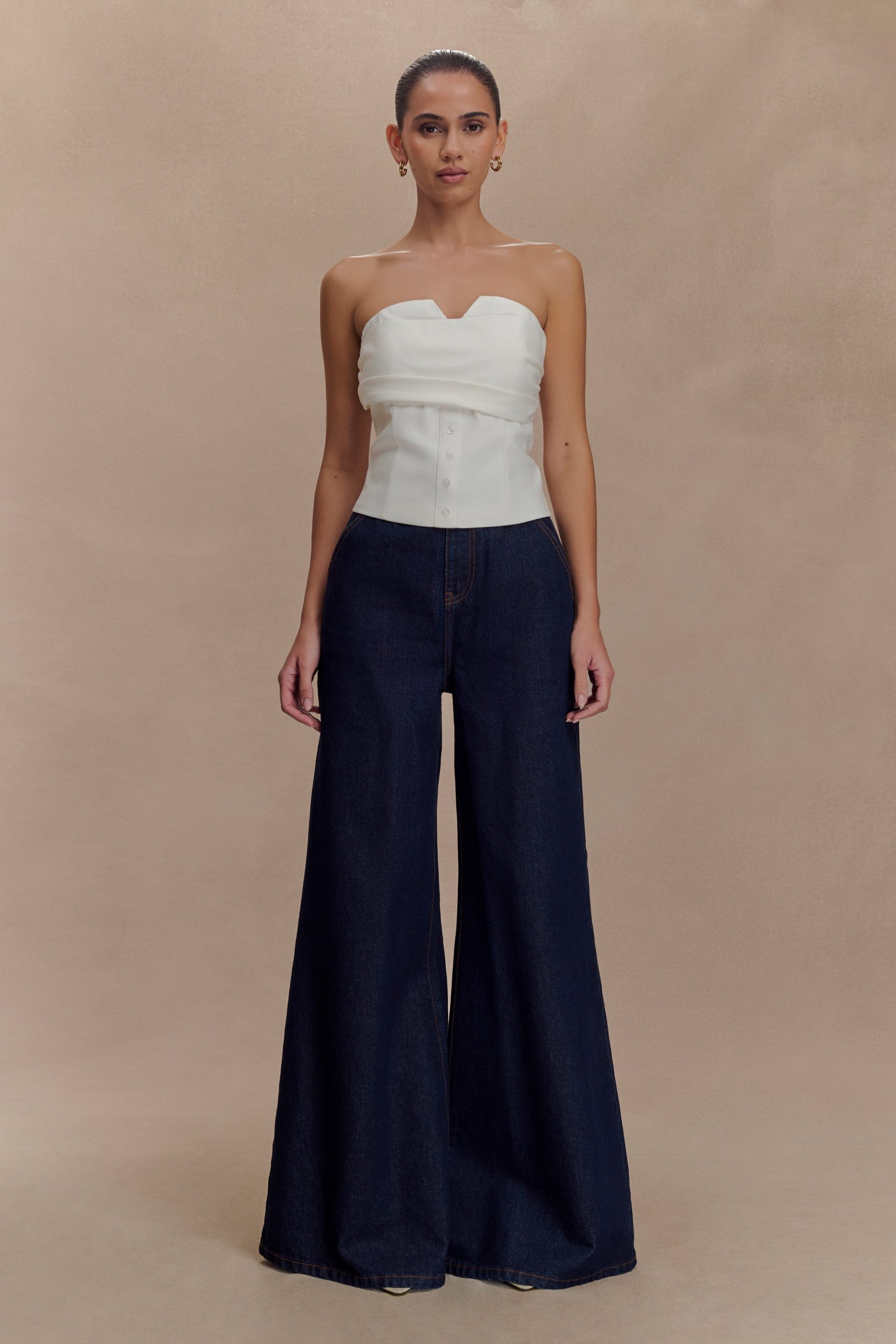 Zillah Strapless Cotton Top - White - Image 5