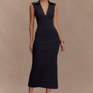 Keagan Sleeveless Midi Dress - Black