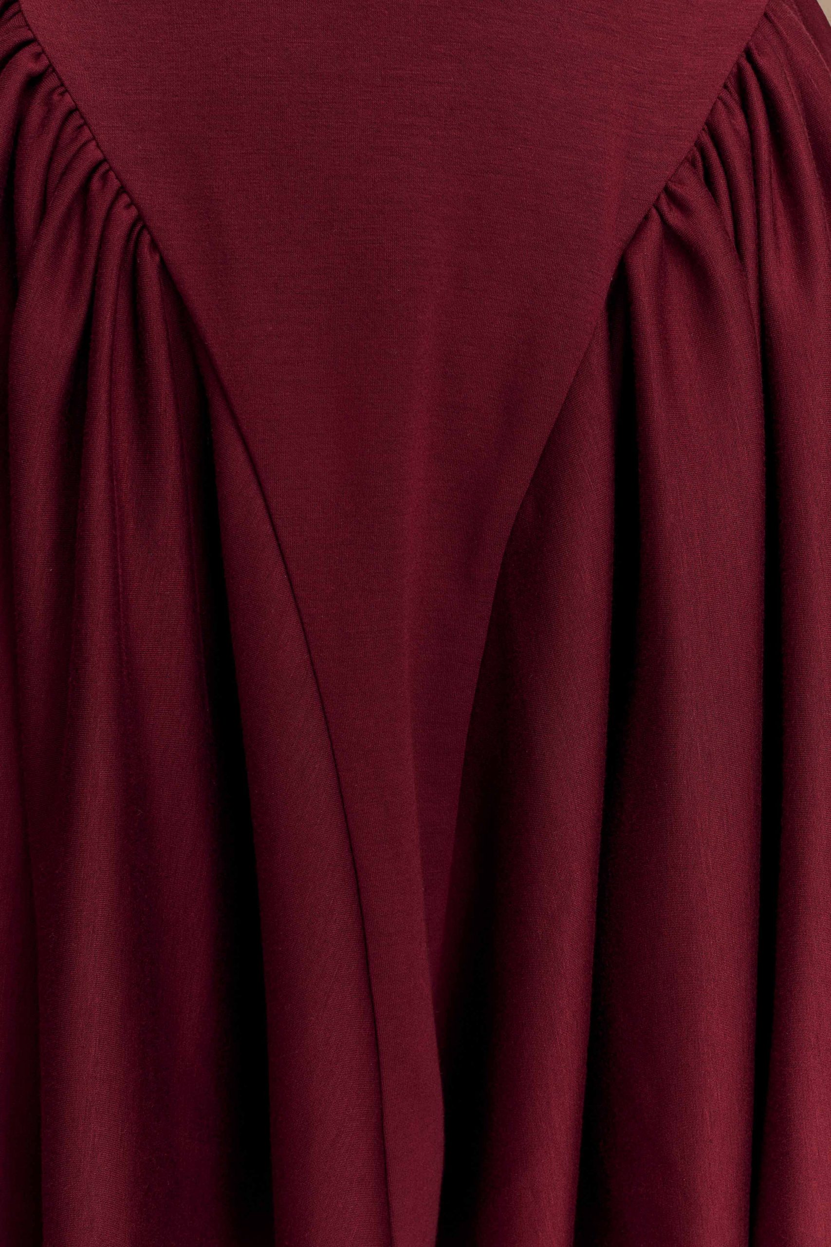 Sharon Scuba Jersey Mini Dress - Wine - Image 7