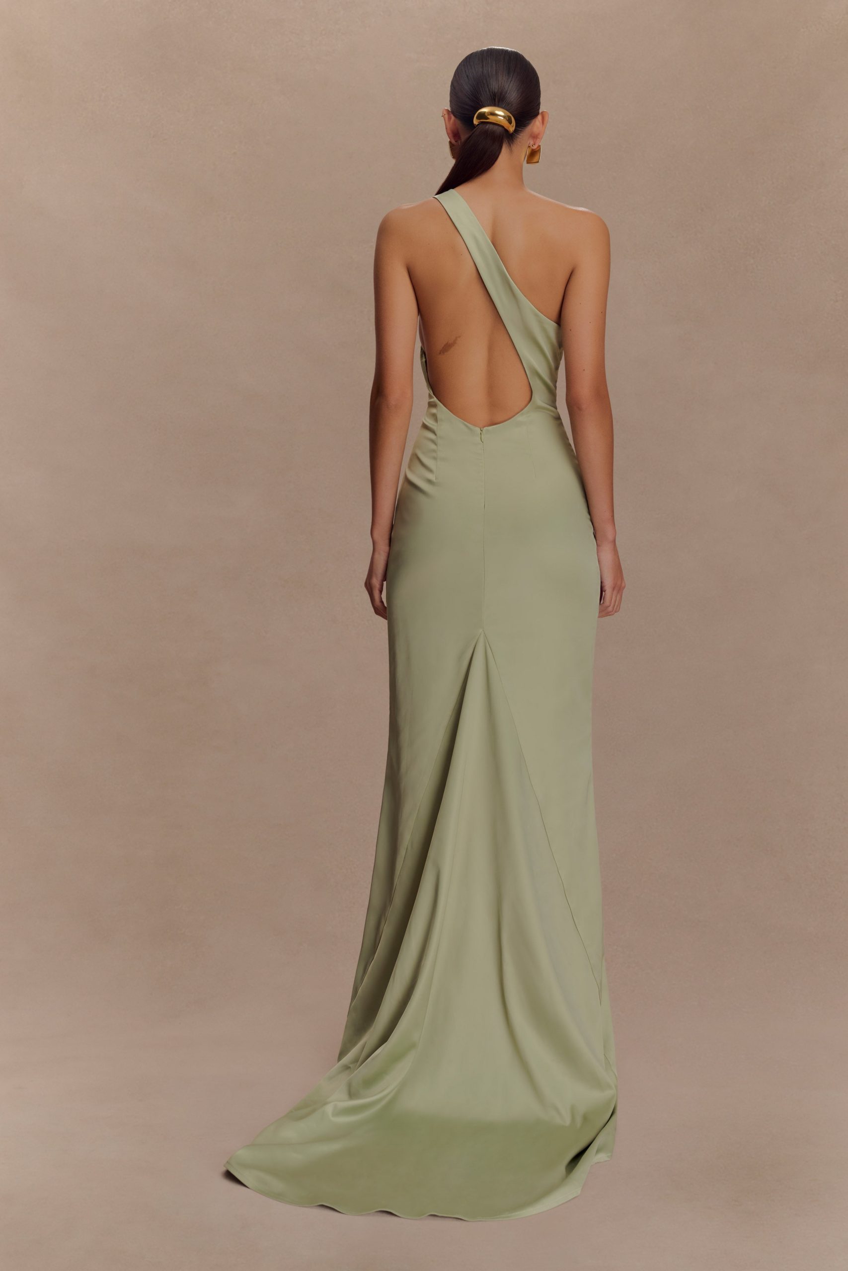 Harper One Shoulder Gown - Sage - Image 2