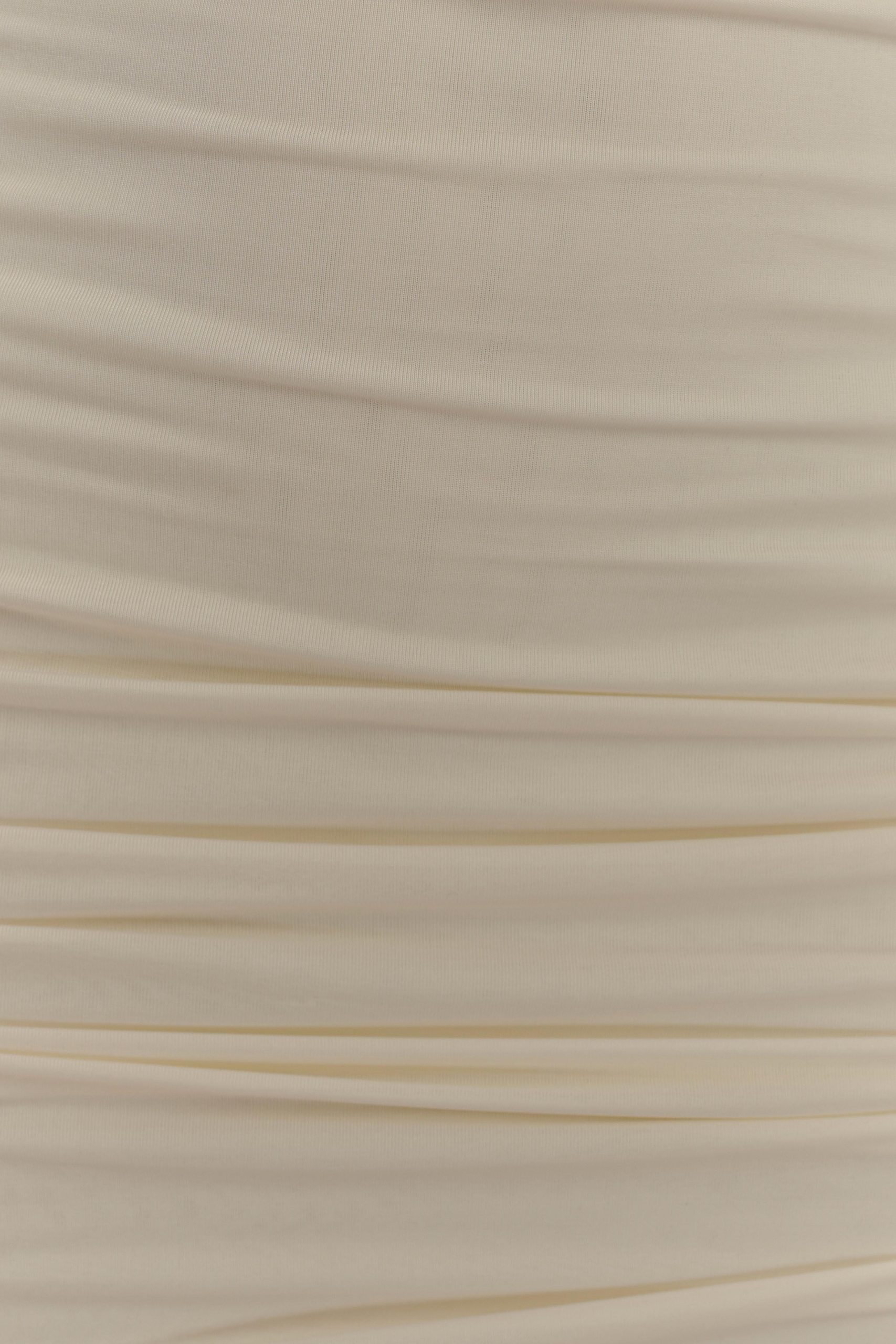 Mariposa Slinky Halter Mini Dress - Ivory - Image 7