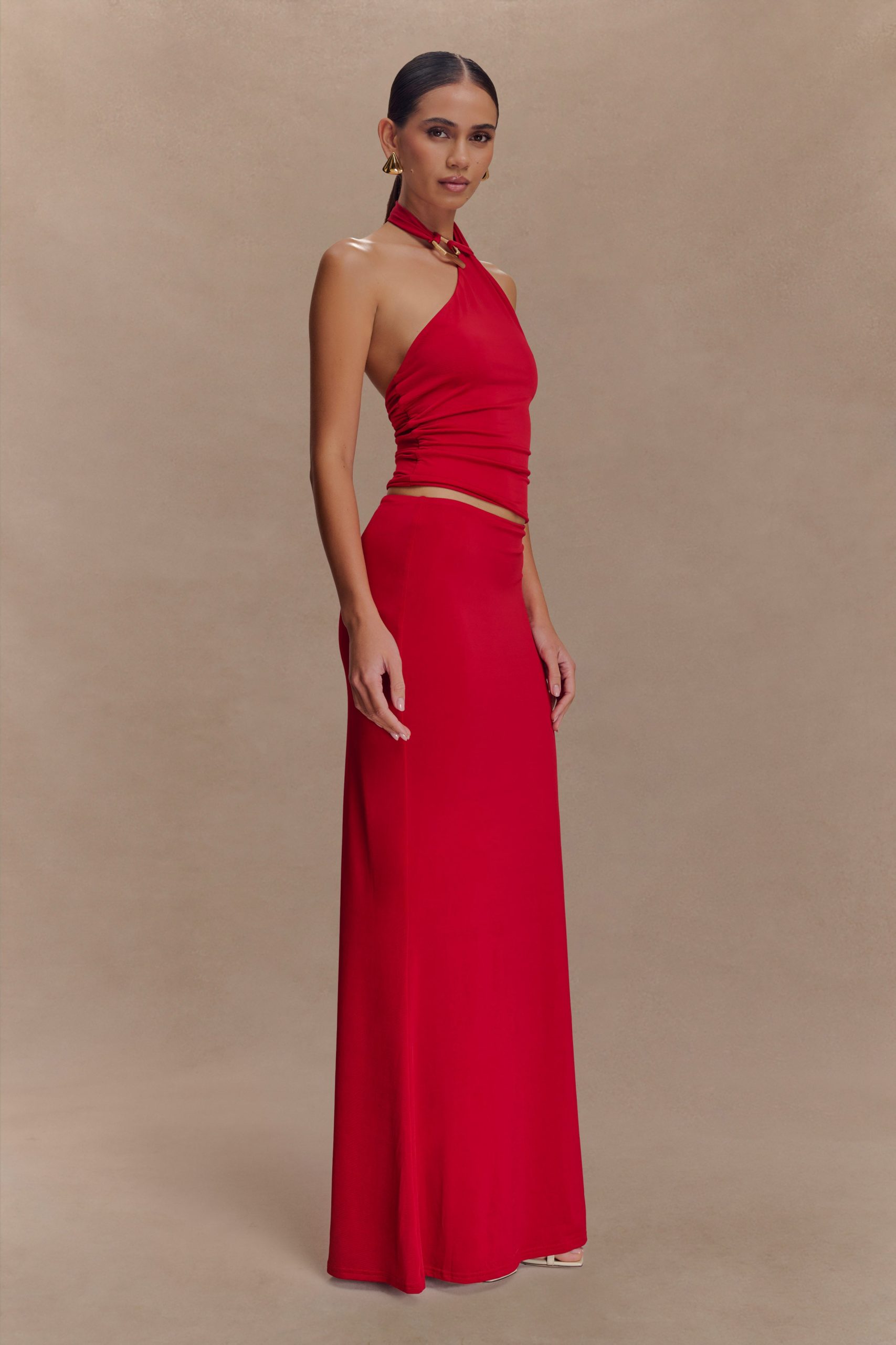 Mariposa Slinky Halter Top - Red - Image 4