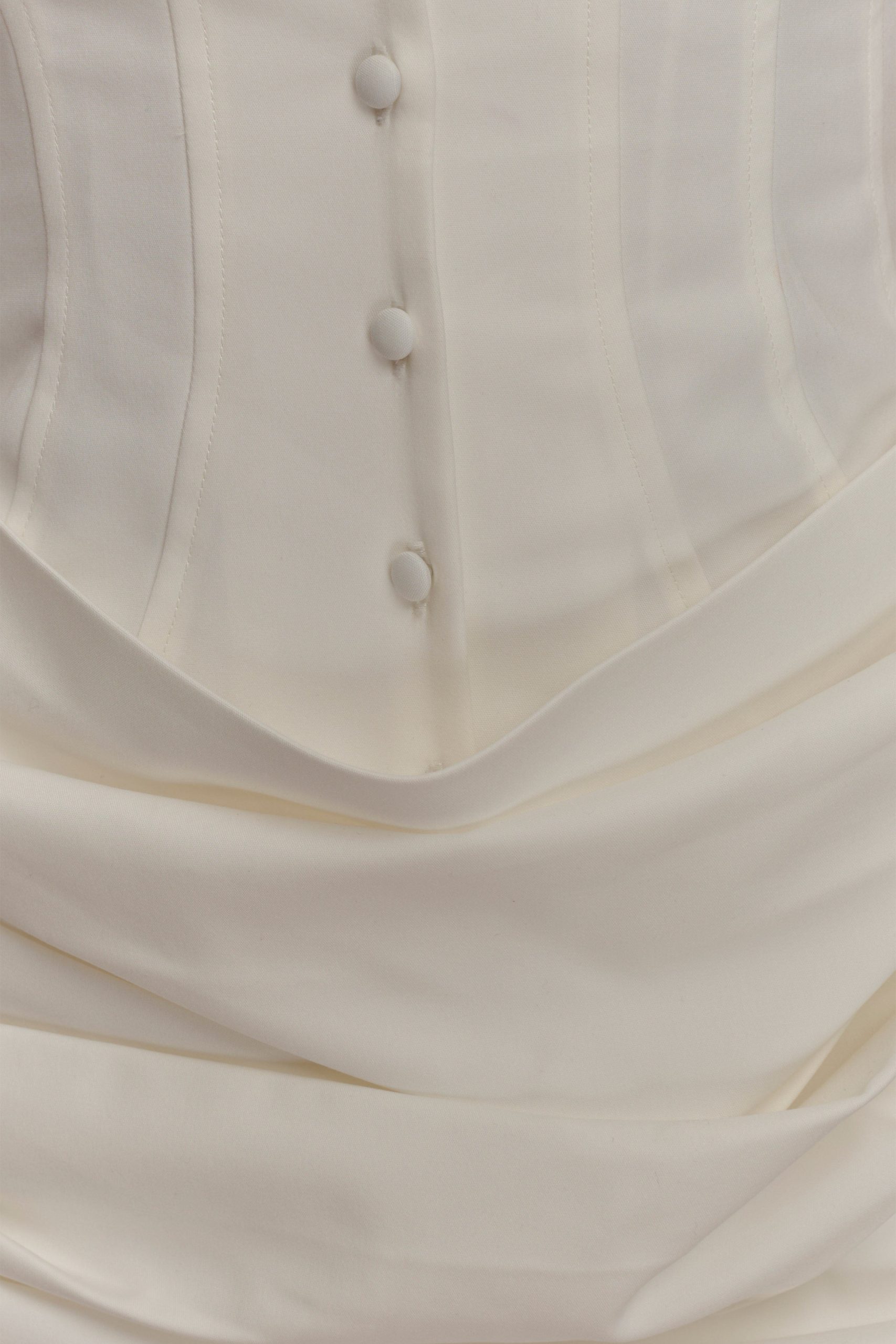 Tarryn Collared Cotton Mini Dress - White - Image 8