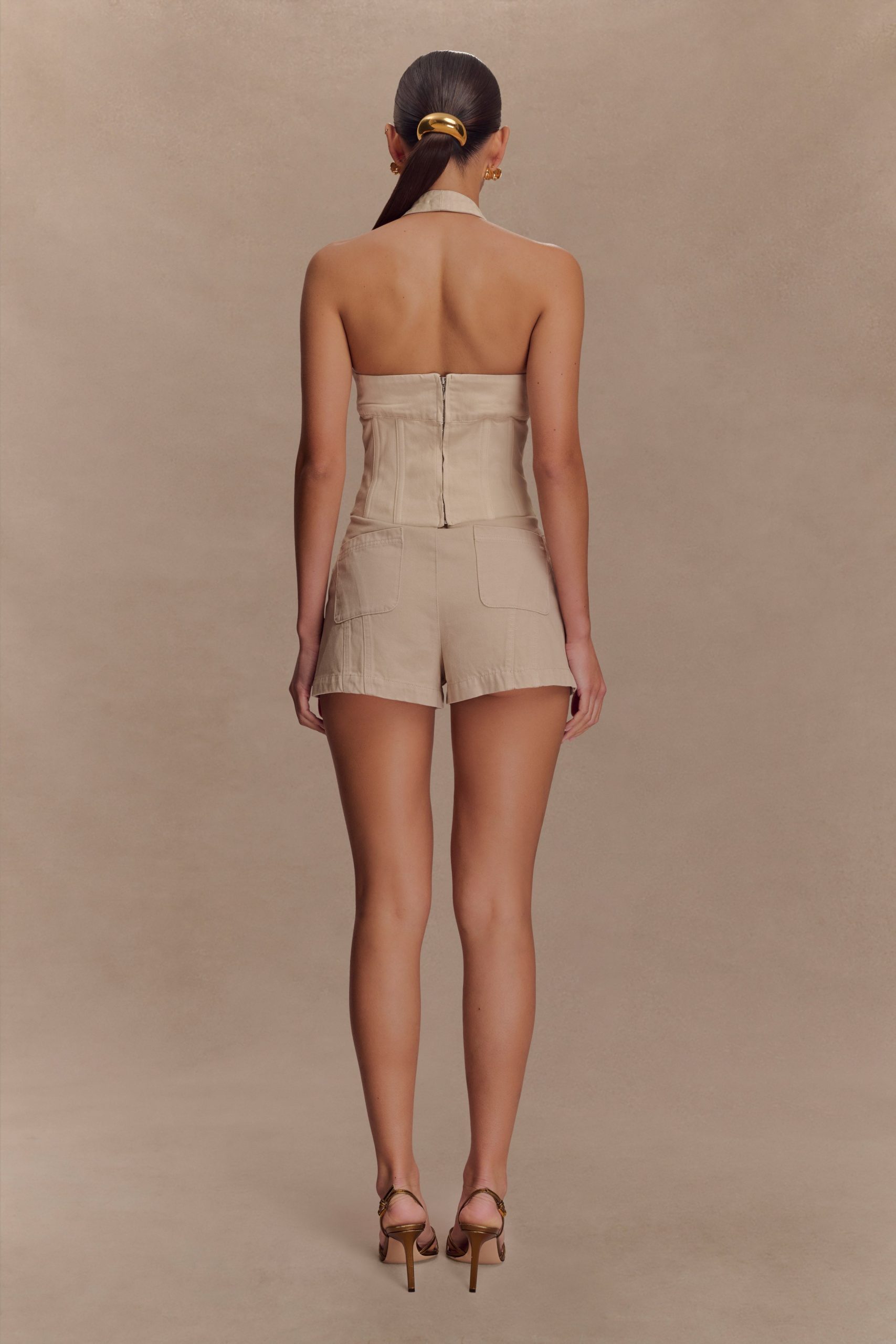 Meadow Denim Corset Halter Top - Stone Wash - Image 4