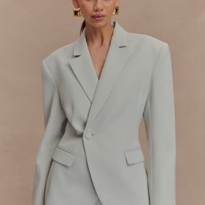Jameson Cinched Suiting Blazer - Light Sage