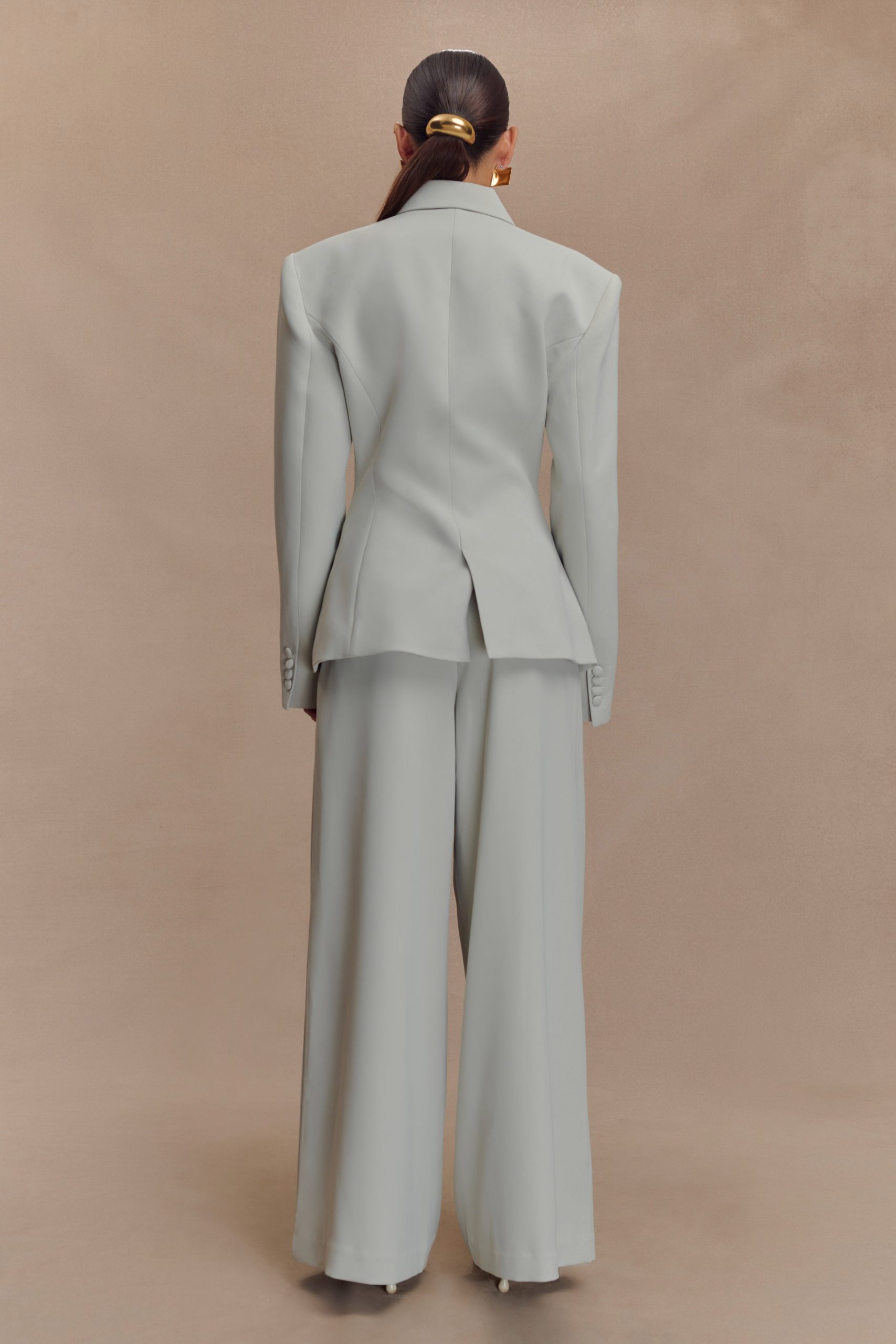 Jameson Cinched Suiting Blazer - Light Sage - Image 2