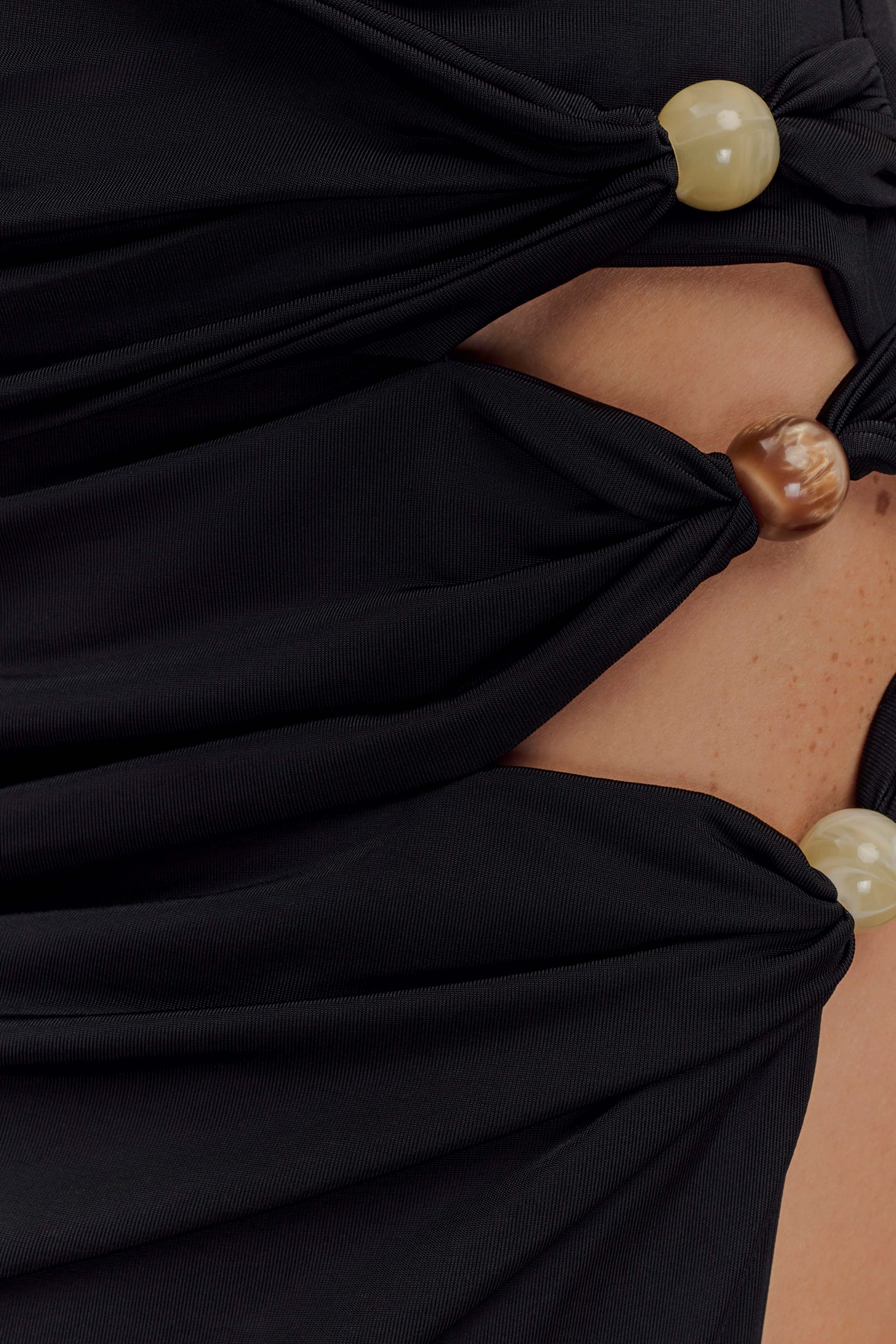 Kaiden Slinky Beaded Maxi Dress - Black - Image 5