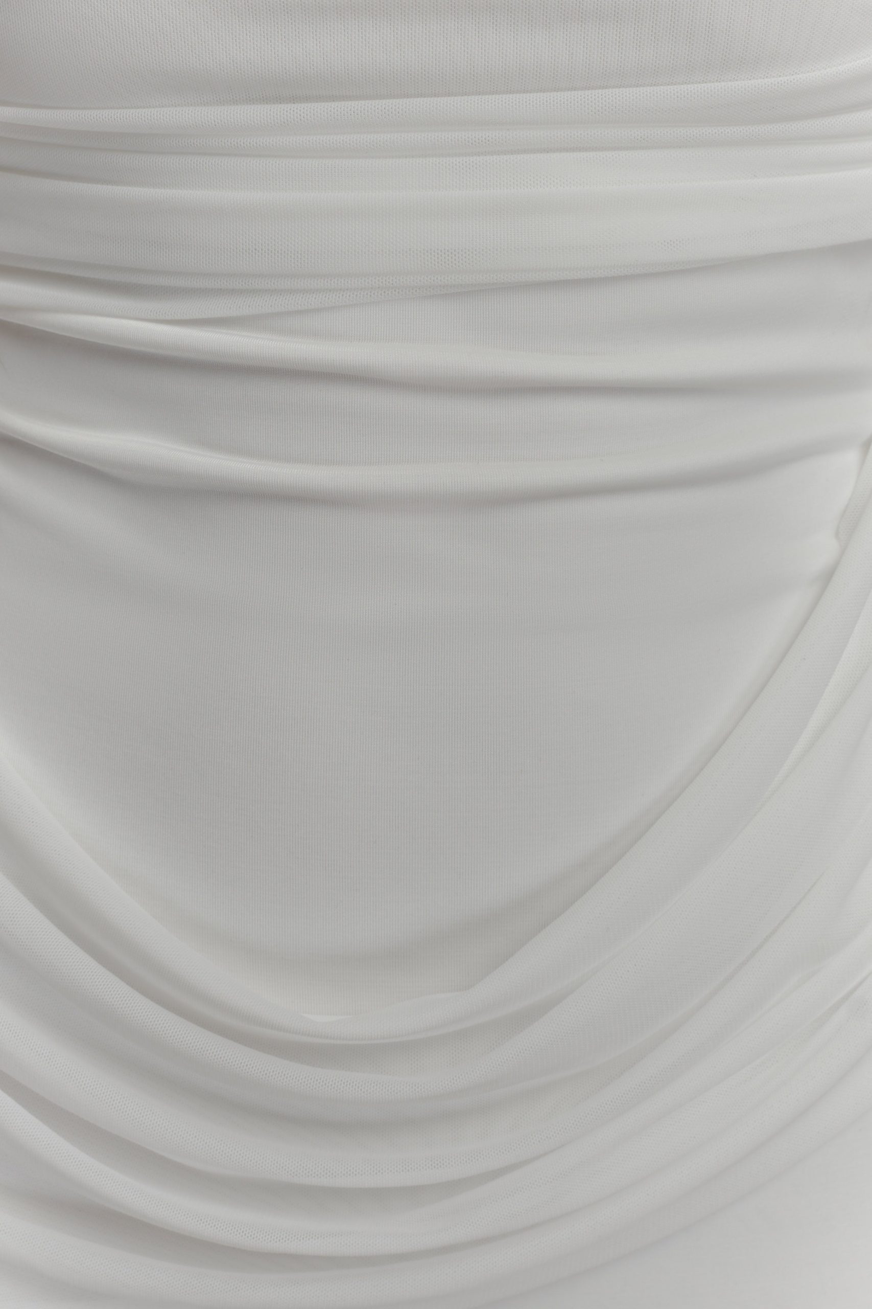 Gabrielle Slinky And Mesh Maxi Dress - White - Image 6
