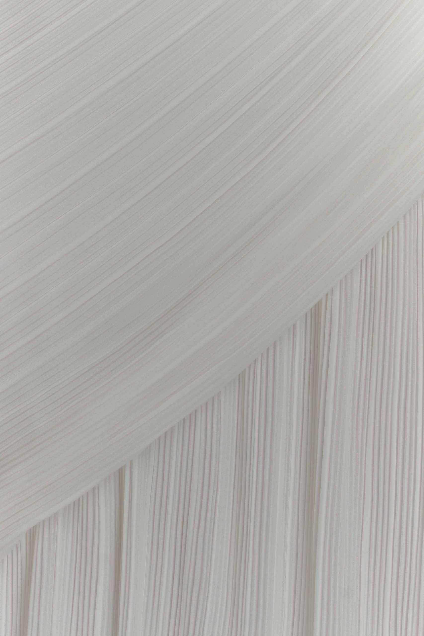 Tamara Shirred Chiffon Midi Dress - White - Image 4
