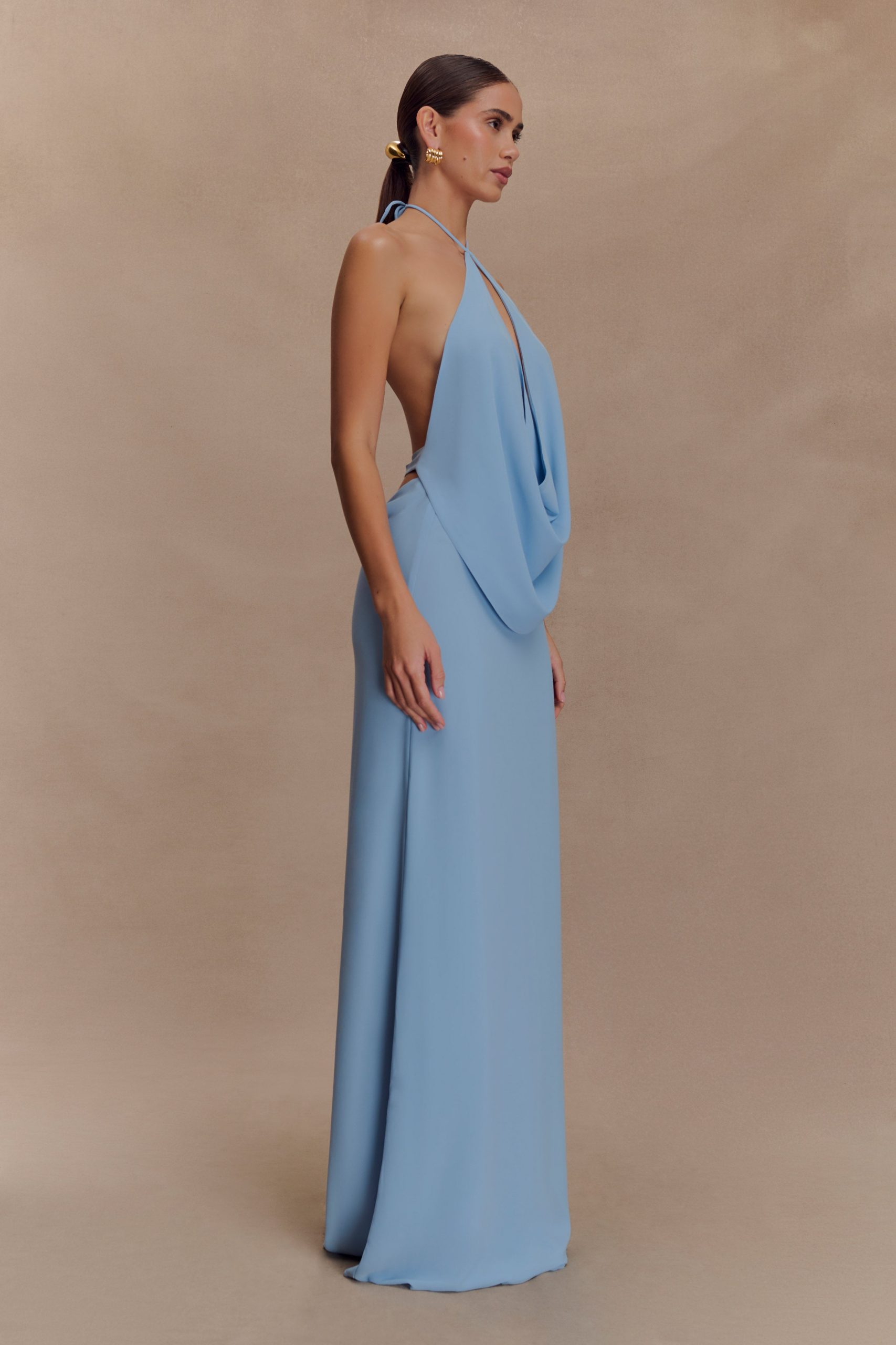 Katalina Chiffon Maxi Skirt - Sky Blue - Image 4