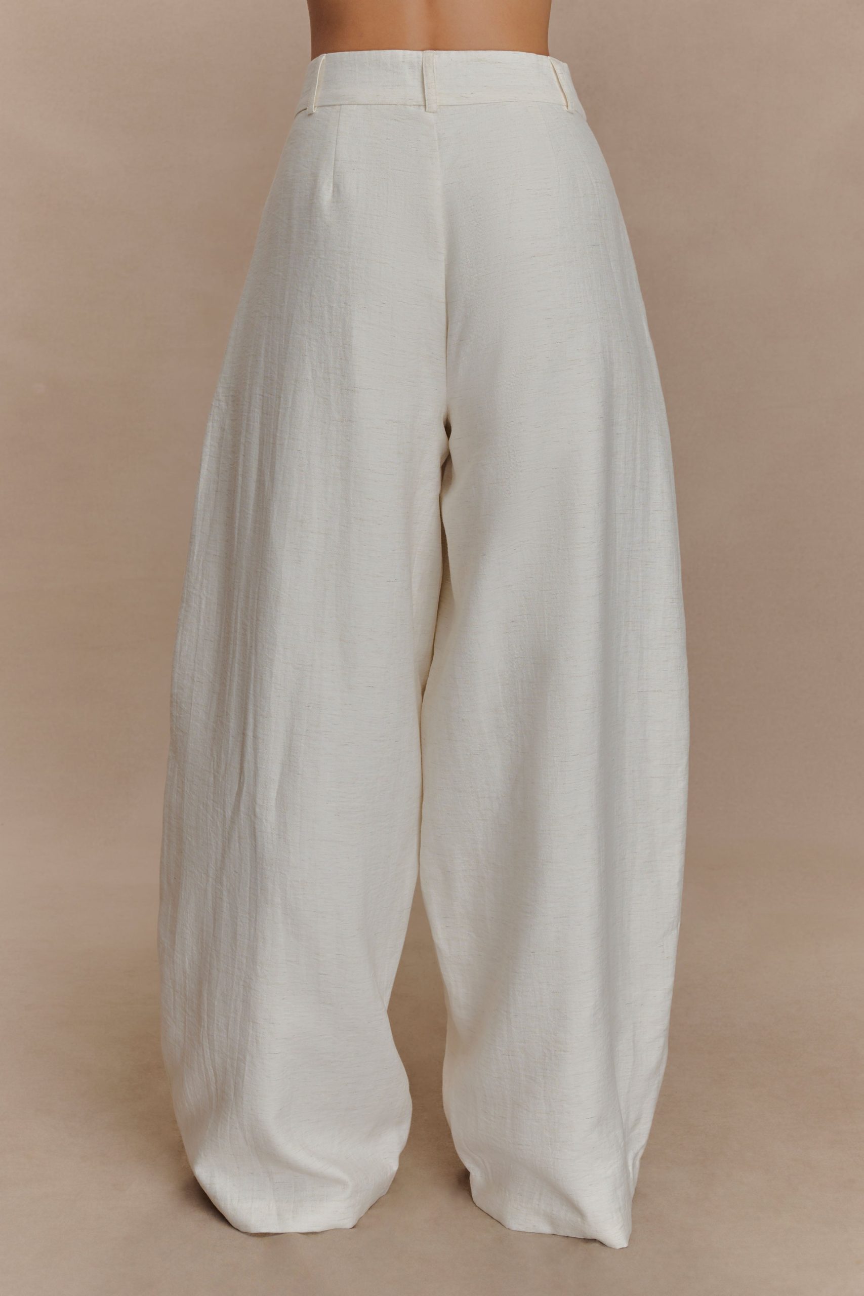 Cyrene Linen Wide Leg Pants - Oat Marle - Image 2