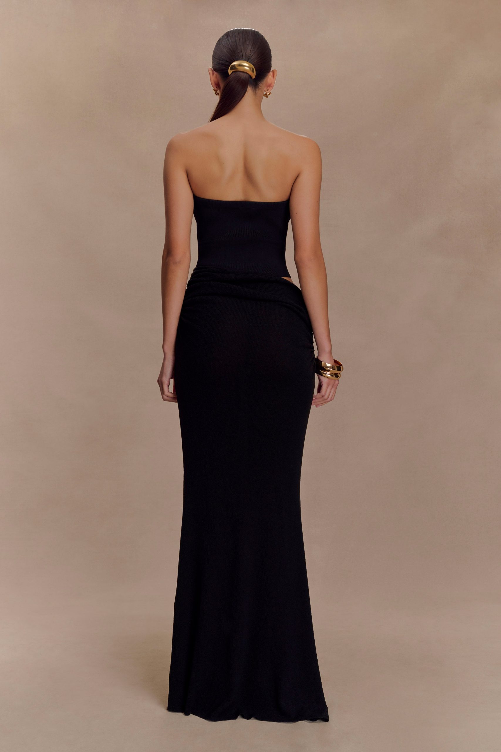 Jasiel Strapless Knit Maxi Dress - Black - Image 4