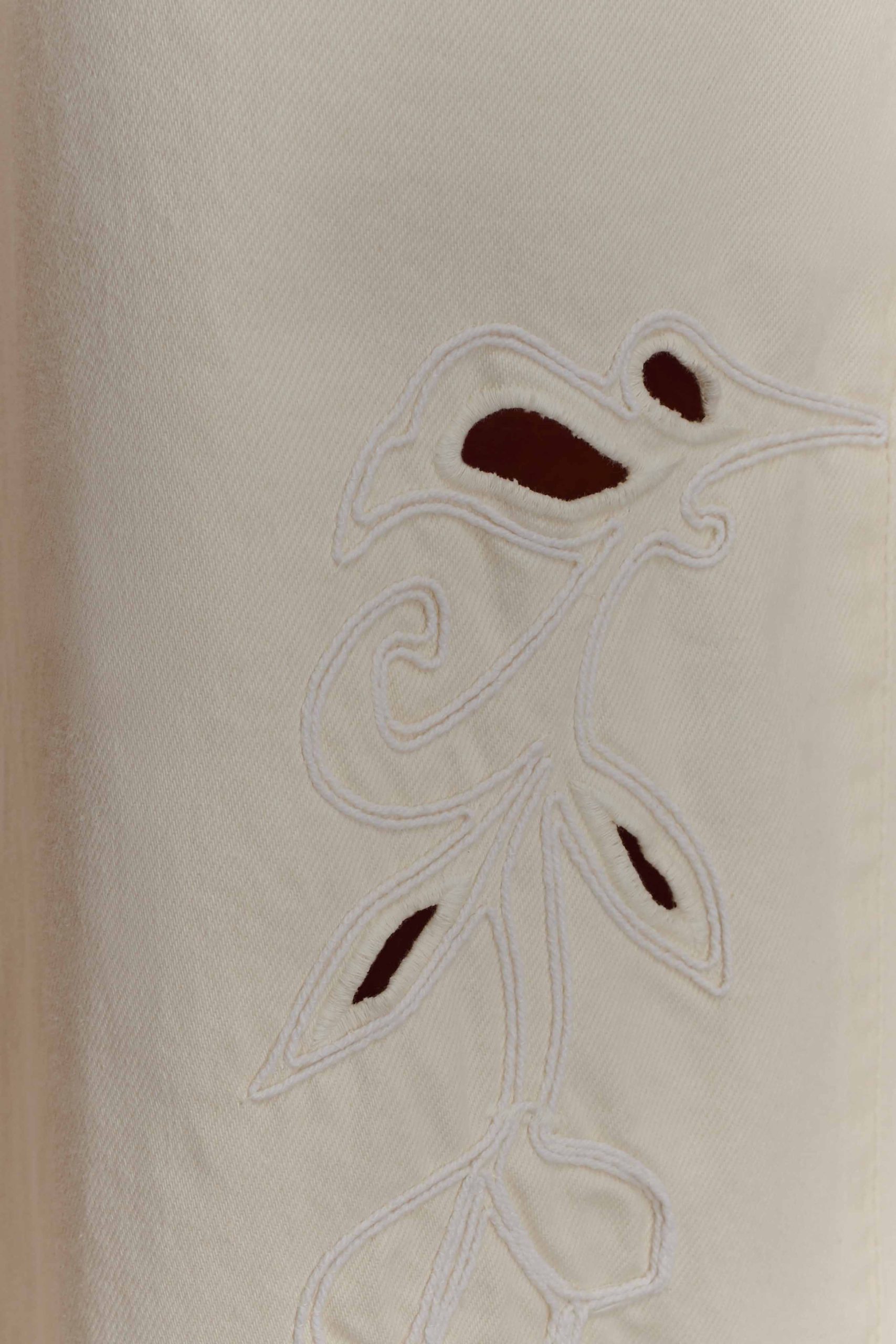 Carmella Embroided Jeans - Ecru - Image 5