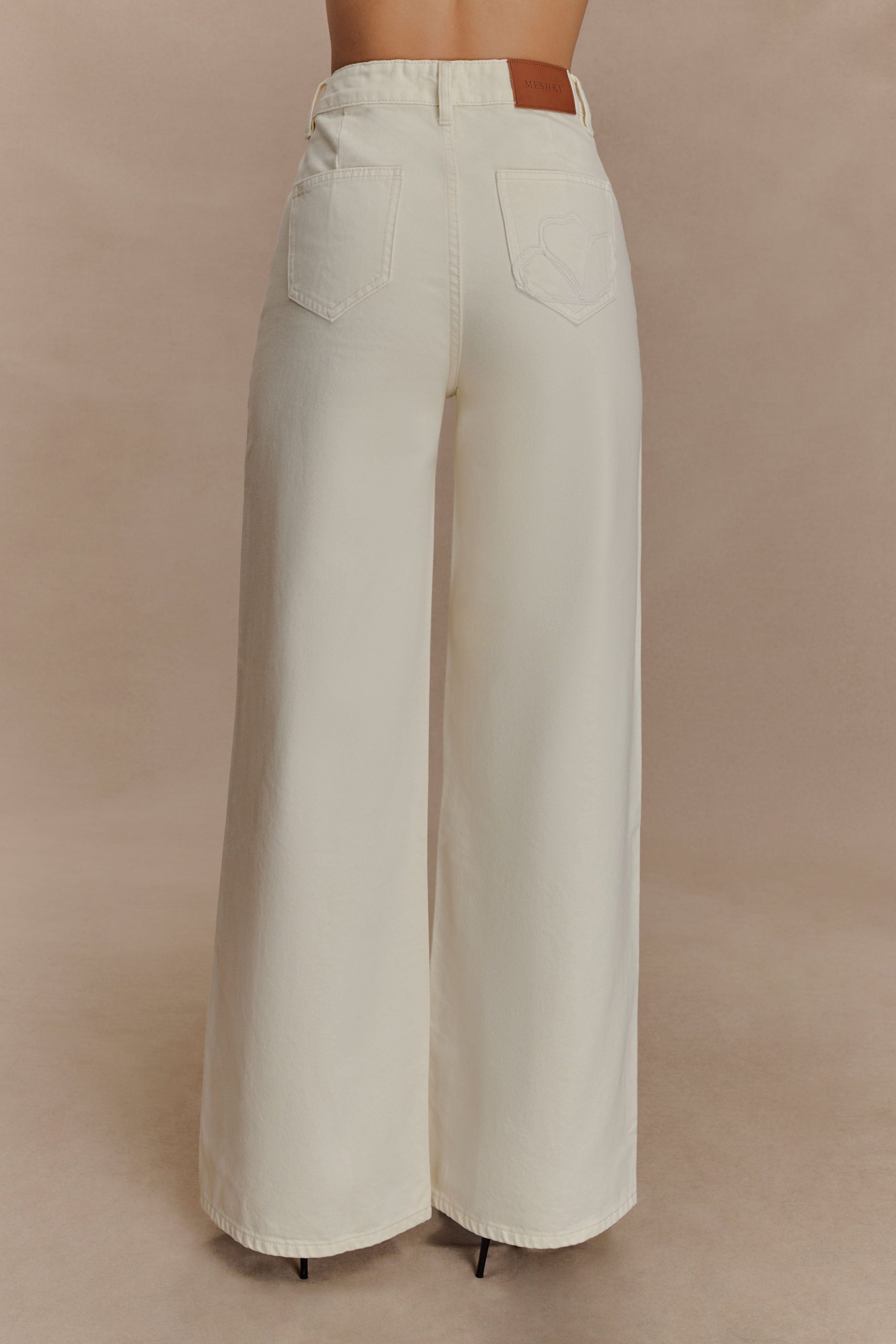 Carmella Embroided Jeans - Ecru - Image 2