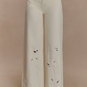 Carmella Embroided Jeans - Ecru