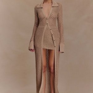 Waverley Metallic Knit Swim Cover Up - Gold