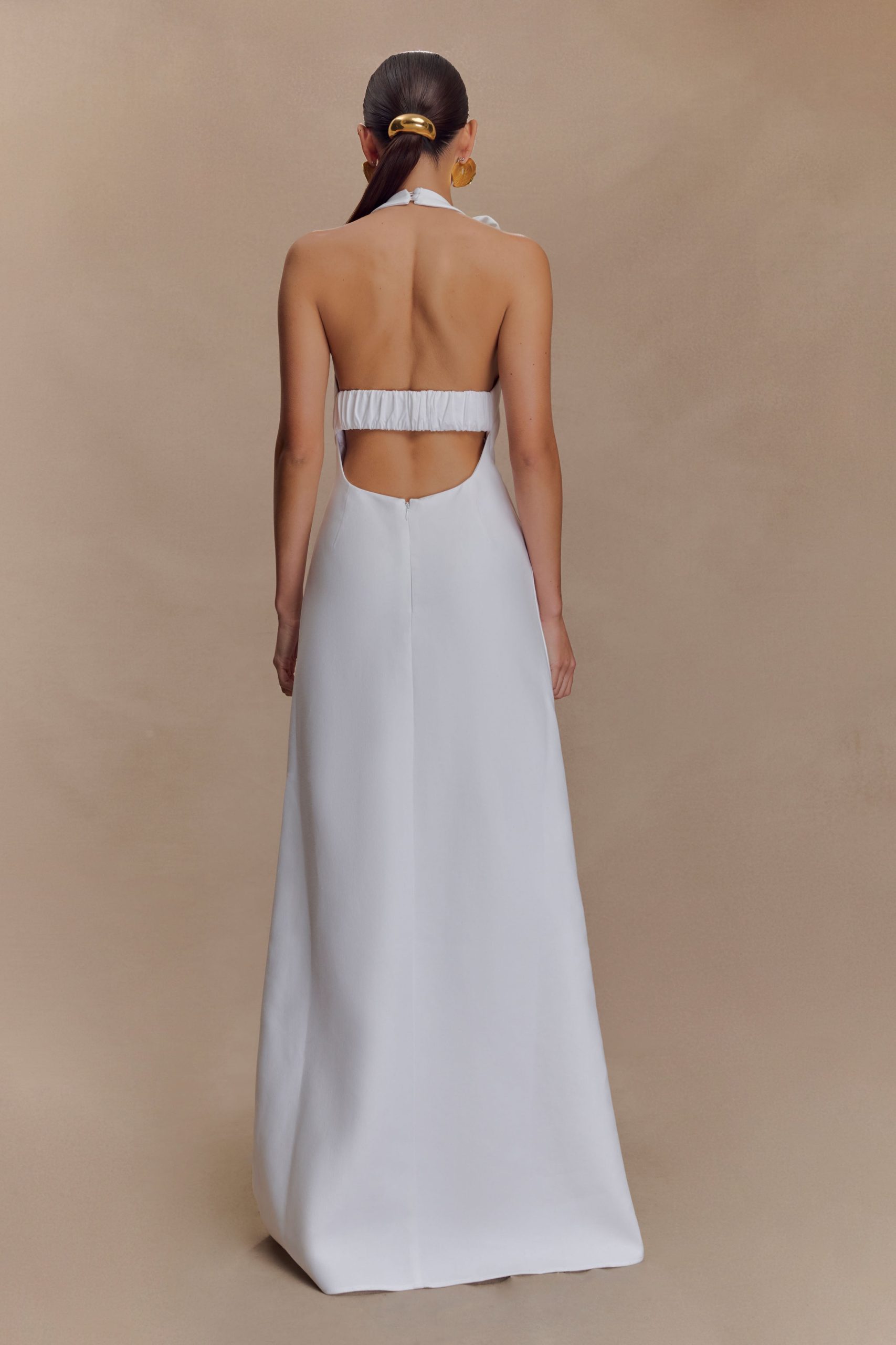Carolyn Linen Bubble Maxi Dress - White - Image 2