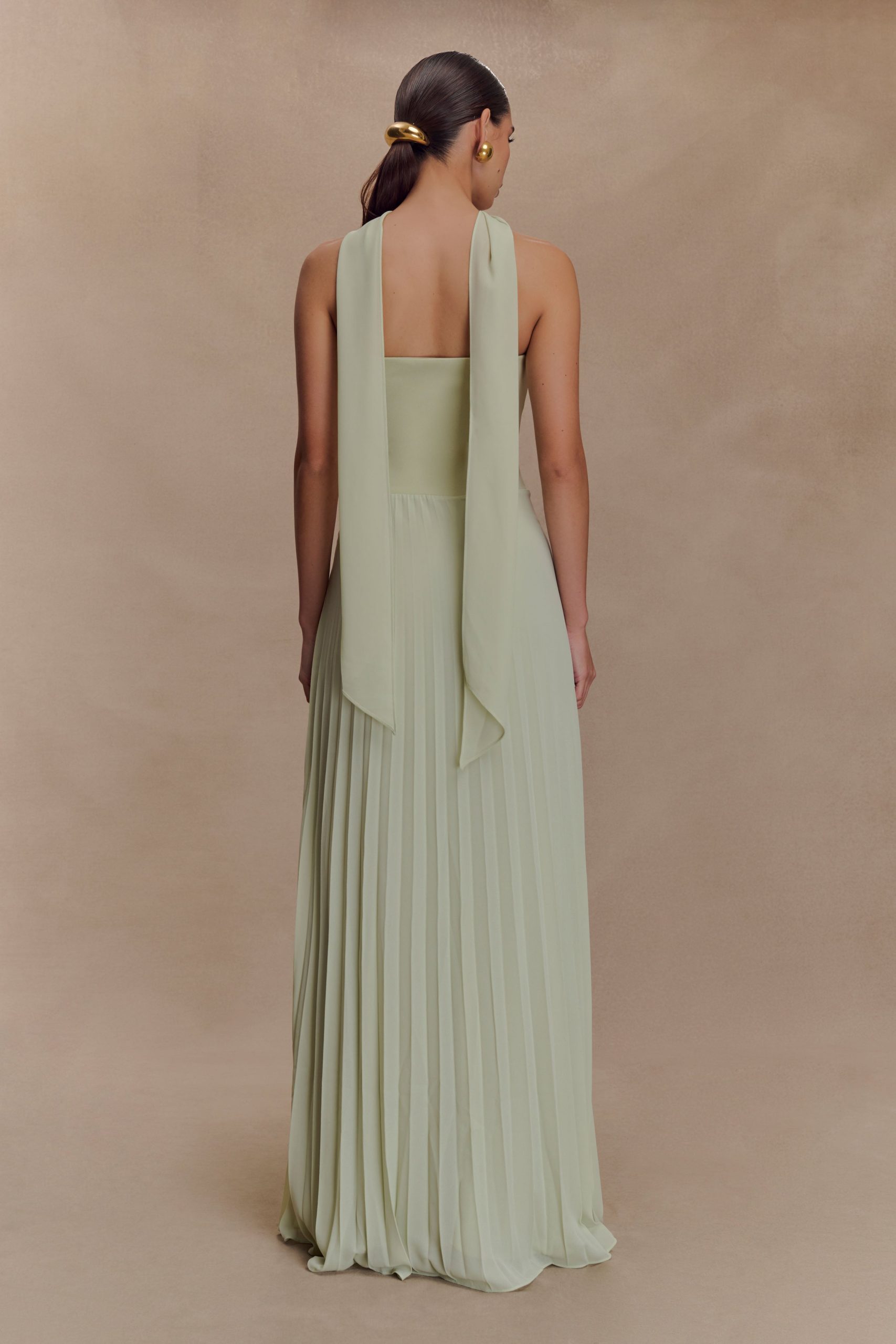Caira Chiffon Scarf Maxi Dress - Sage - Image 2