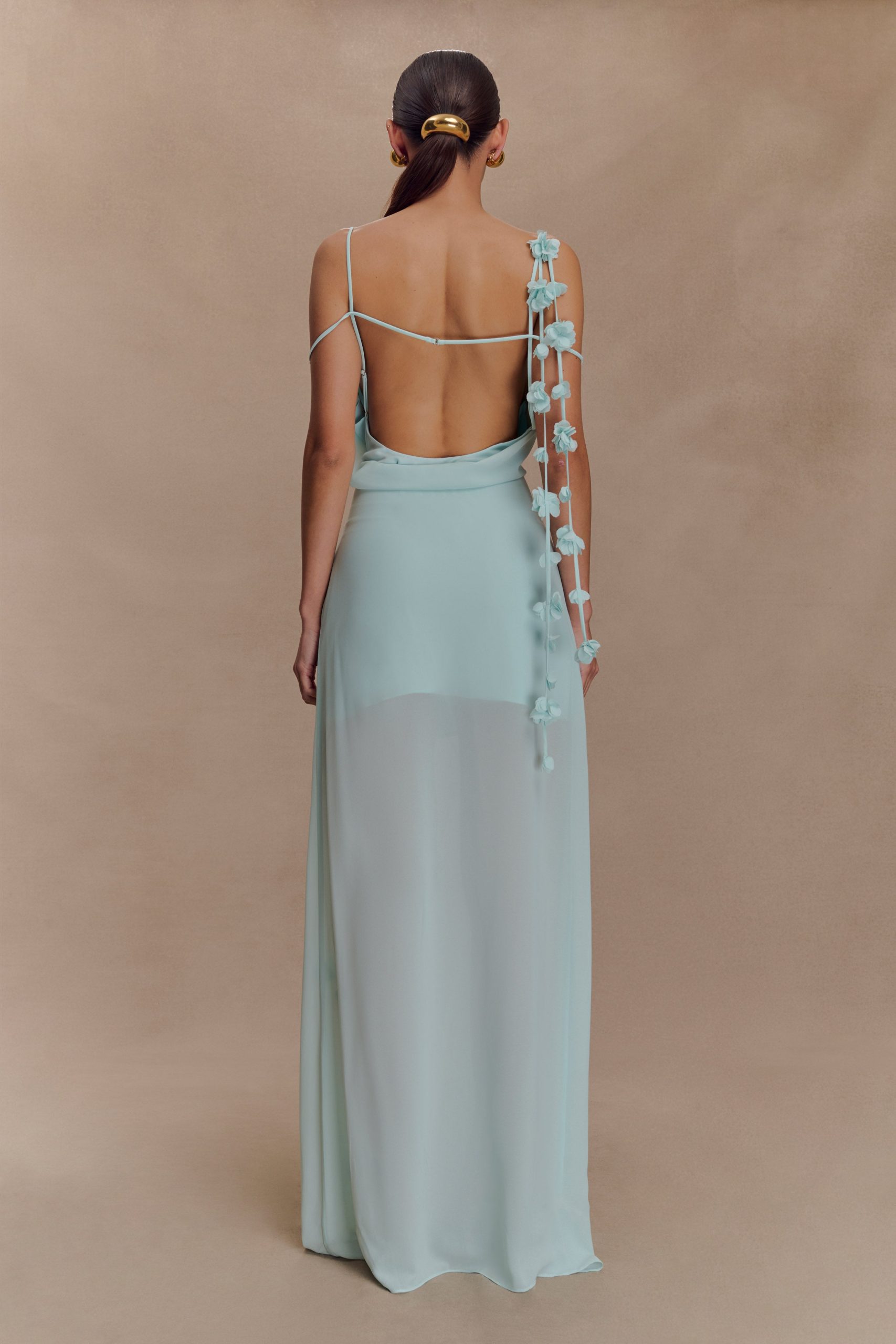 Rosalie Floral Chiffon Maxi Dress - Lagoon - Image 2