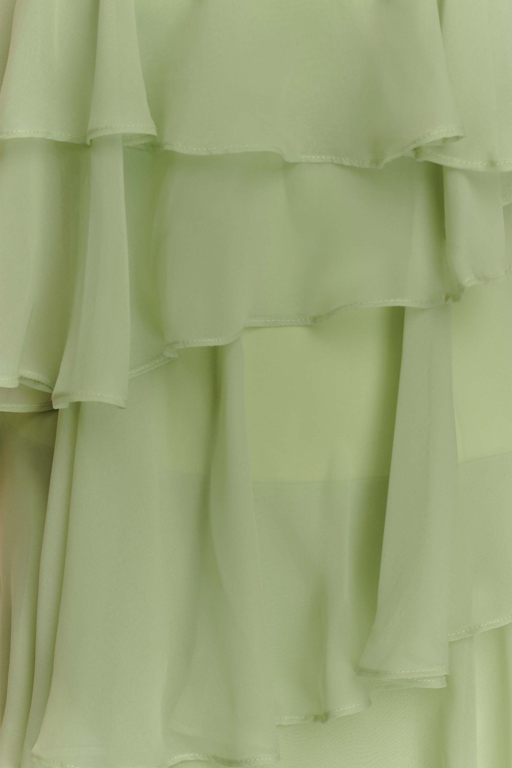 Alexa Ruffle Chiffon Maxi Dress - Pastel Lime - Image 6