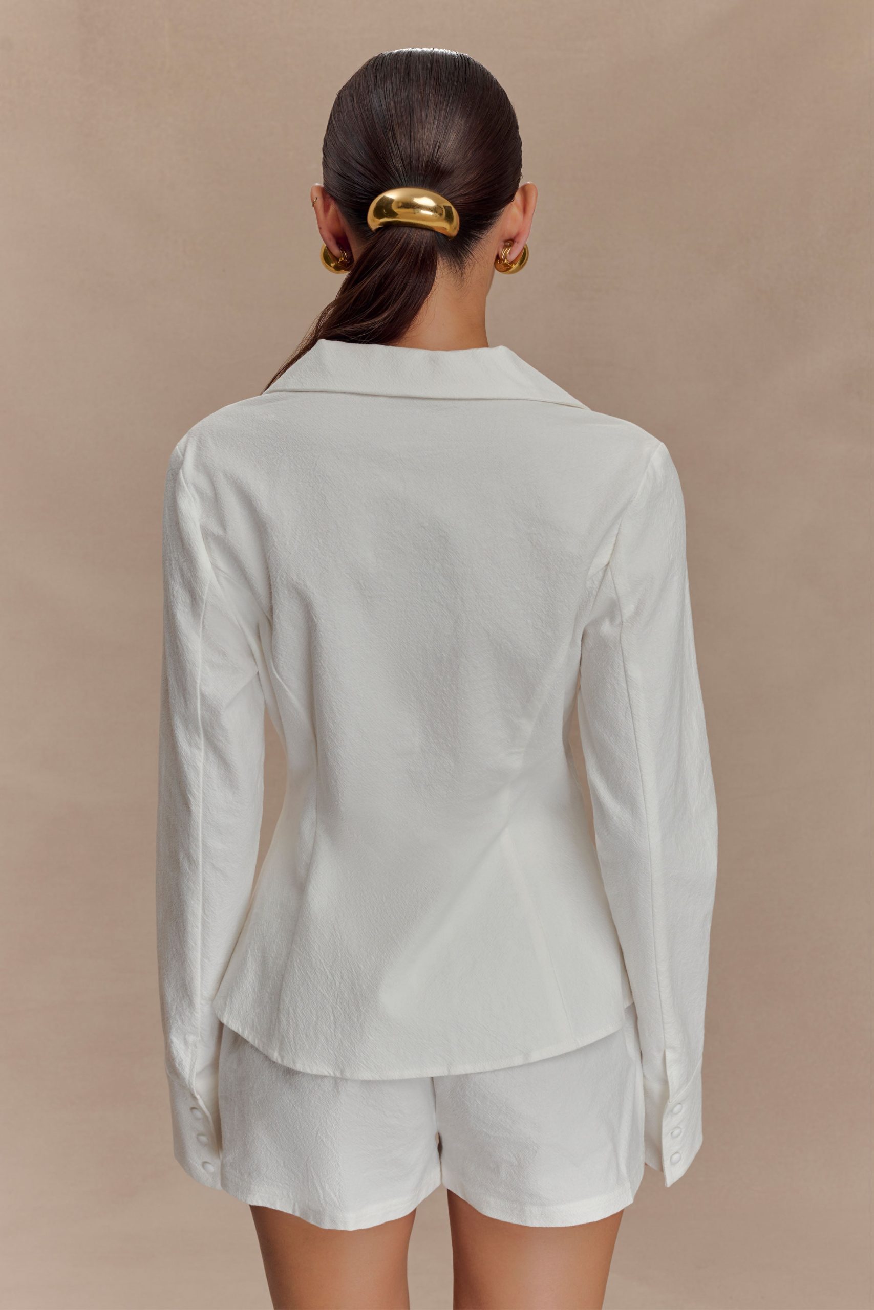 Annalee Cotton Beaded Tie Shirt - White - Image 2