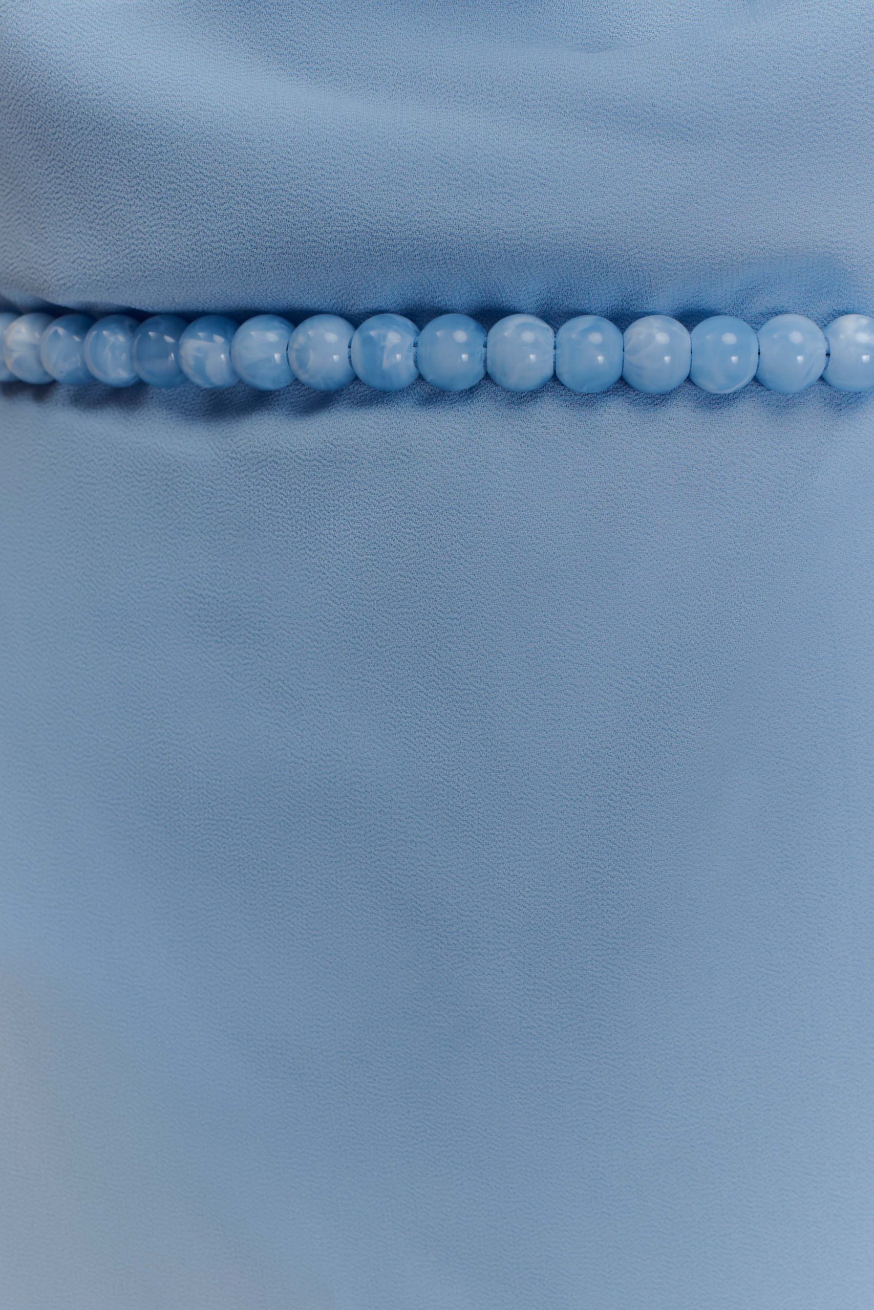 Elaine Chiffon Beaded Maxi Dress - Sky Blue - Image 7