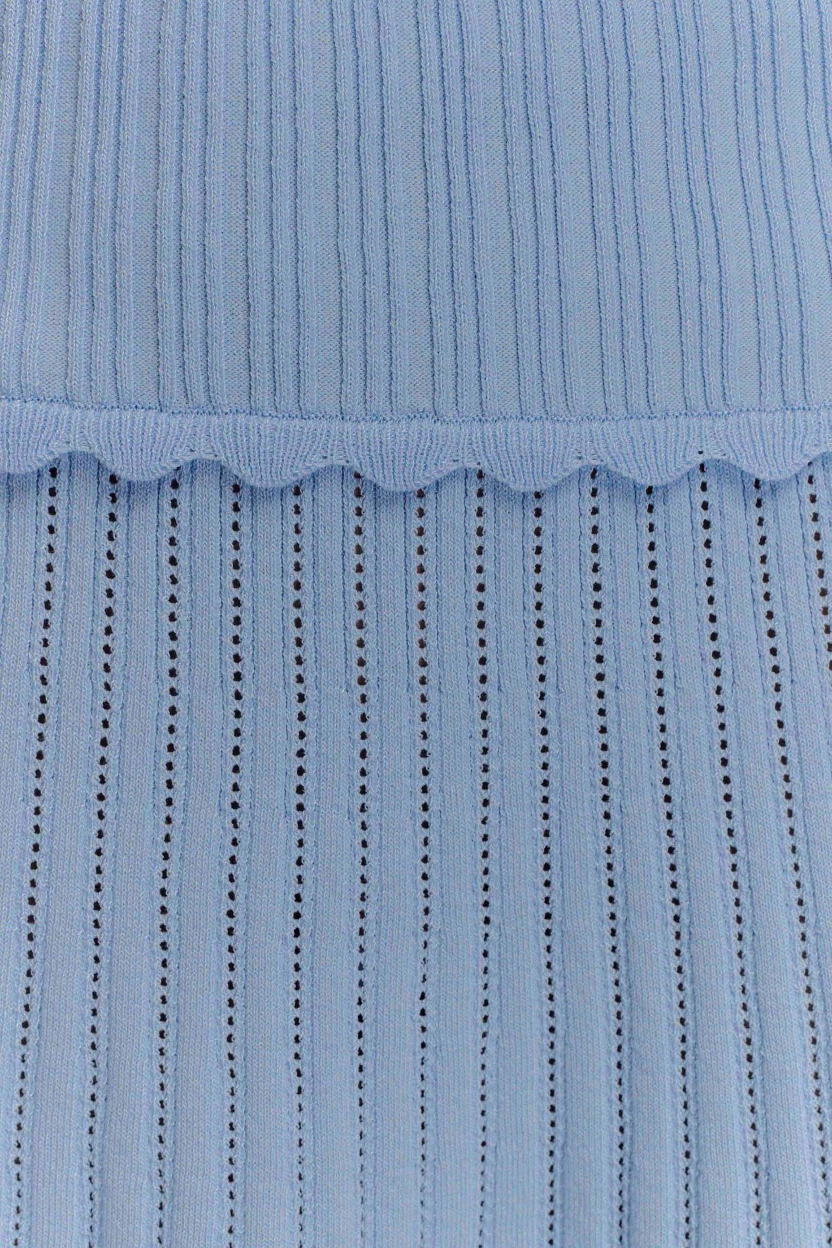 Indy Pointelle Knit Top - Cornflower Blue - Image 7