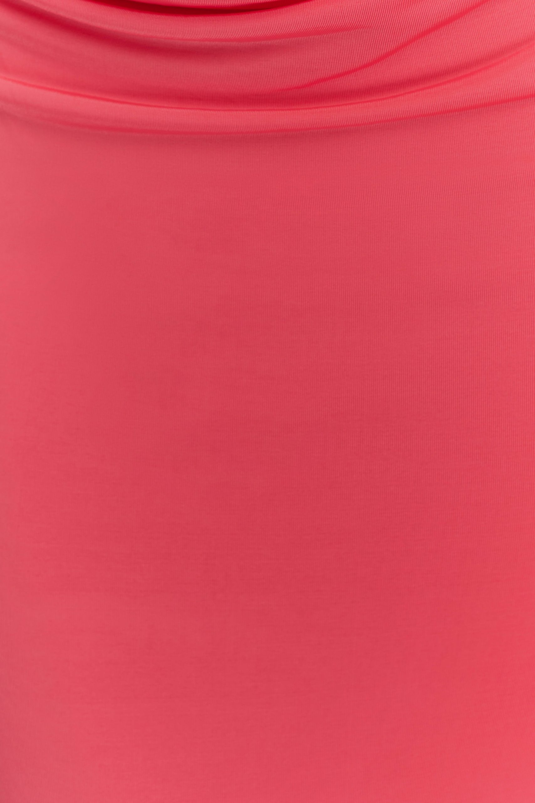 Madison Strapless Slinky Maxi Dress - Coral - Image 5
