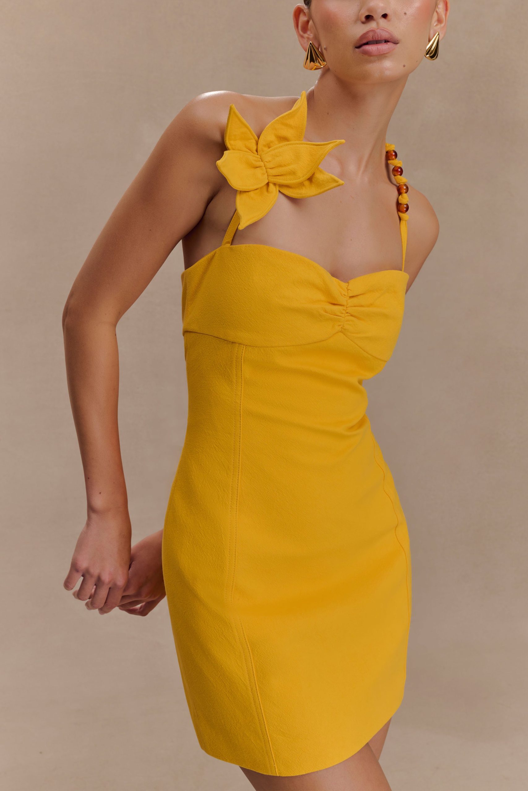 Reyes Cotton Floral Mini Dress - Butterscotch - Image 8