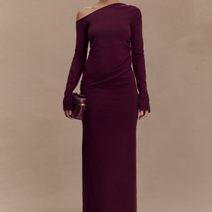 Miles Knit Maxi Skirt - Plum