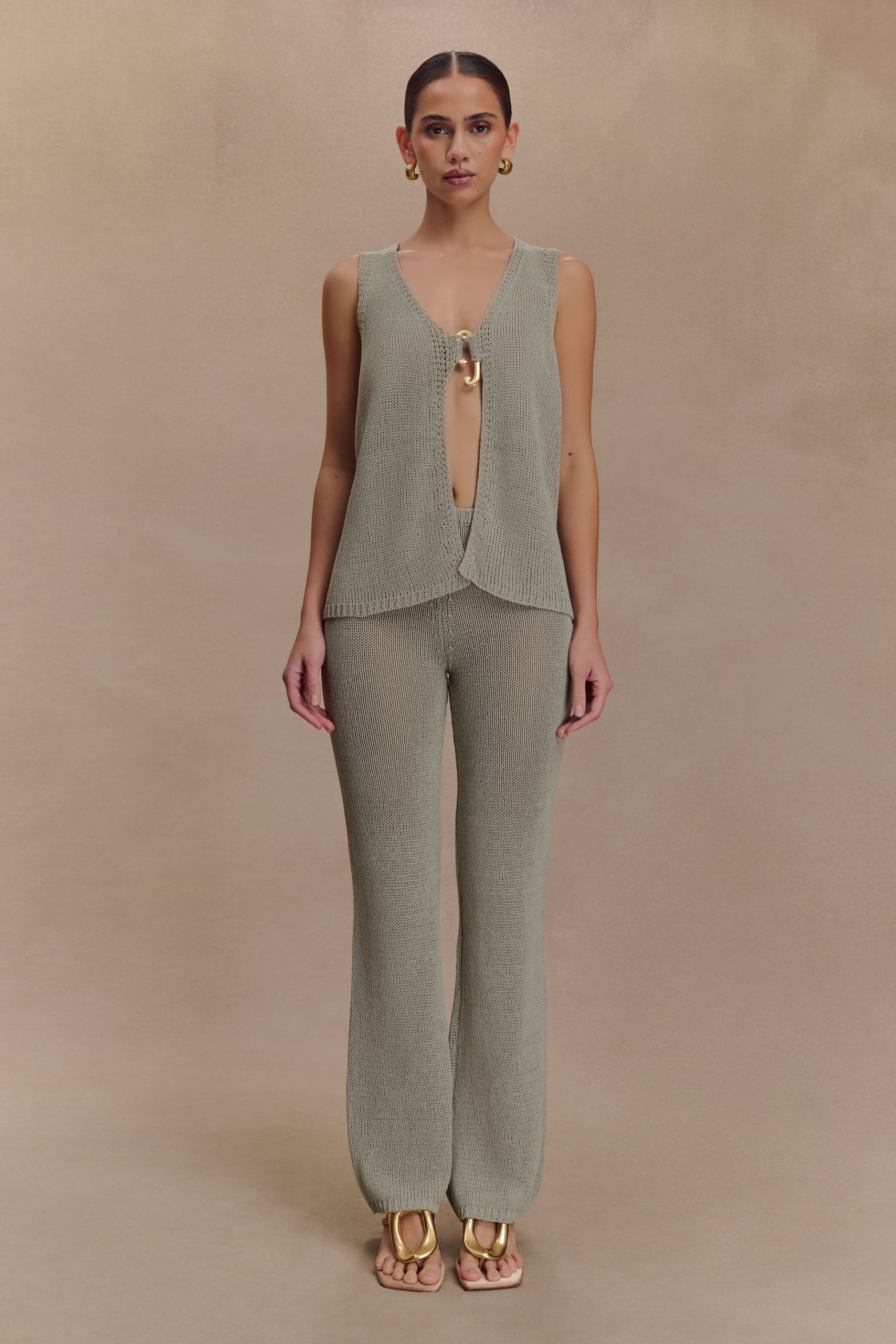 Malani Knit Top With Hardware - Sage - Image 6