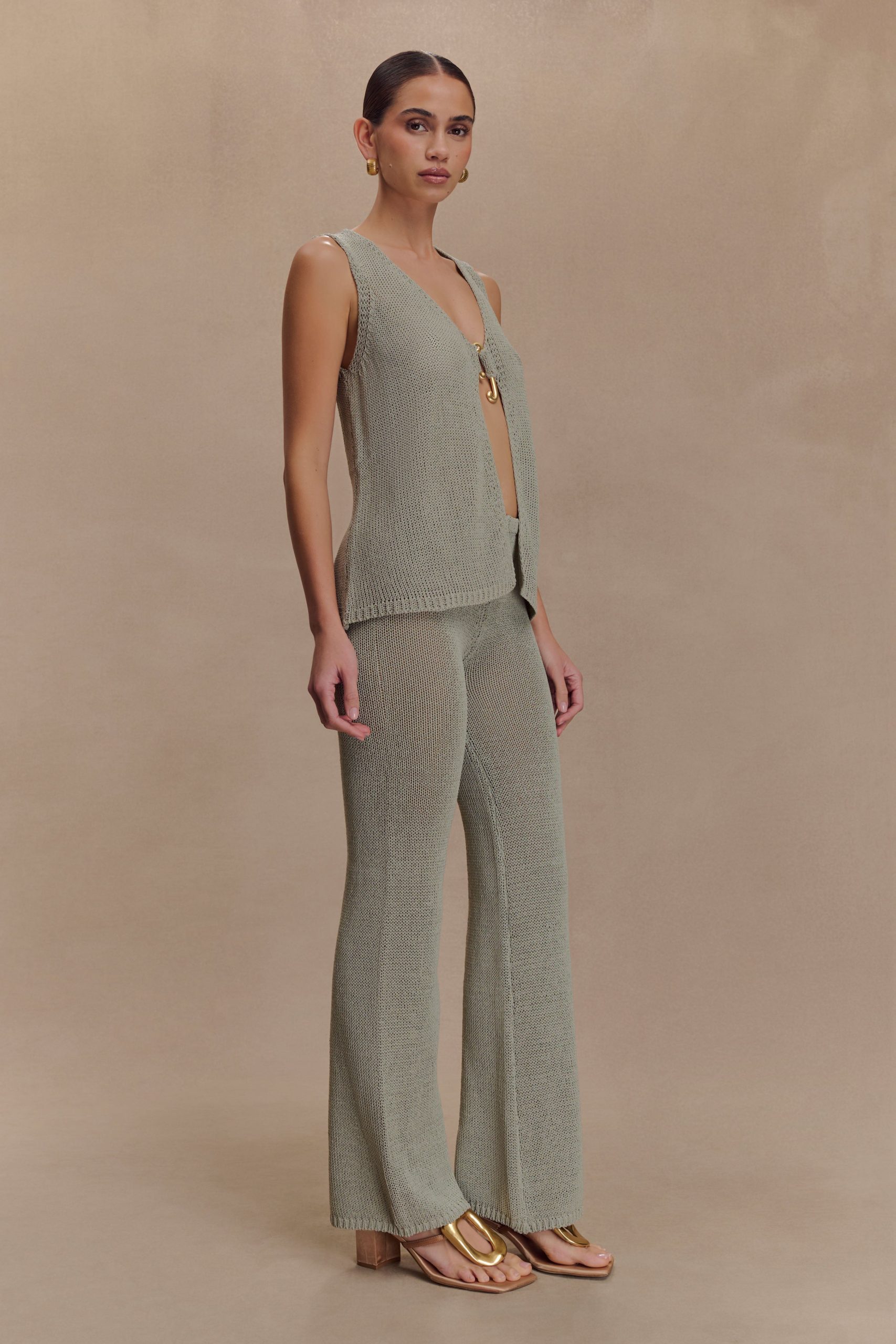 Malani Knit Top With Hardware - Sage - Image 4