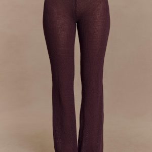 Malani Wide Leg Knit Pants - Chocolate