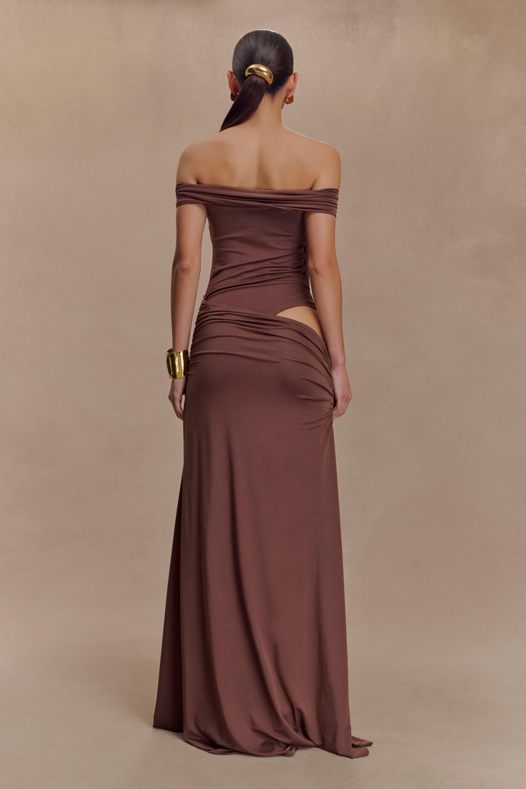 Oliver Slinky Maxi Dress - Chocolate - Image 2