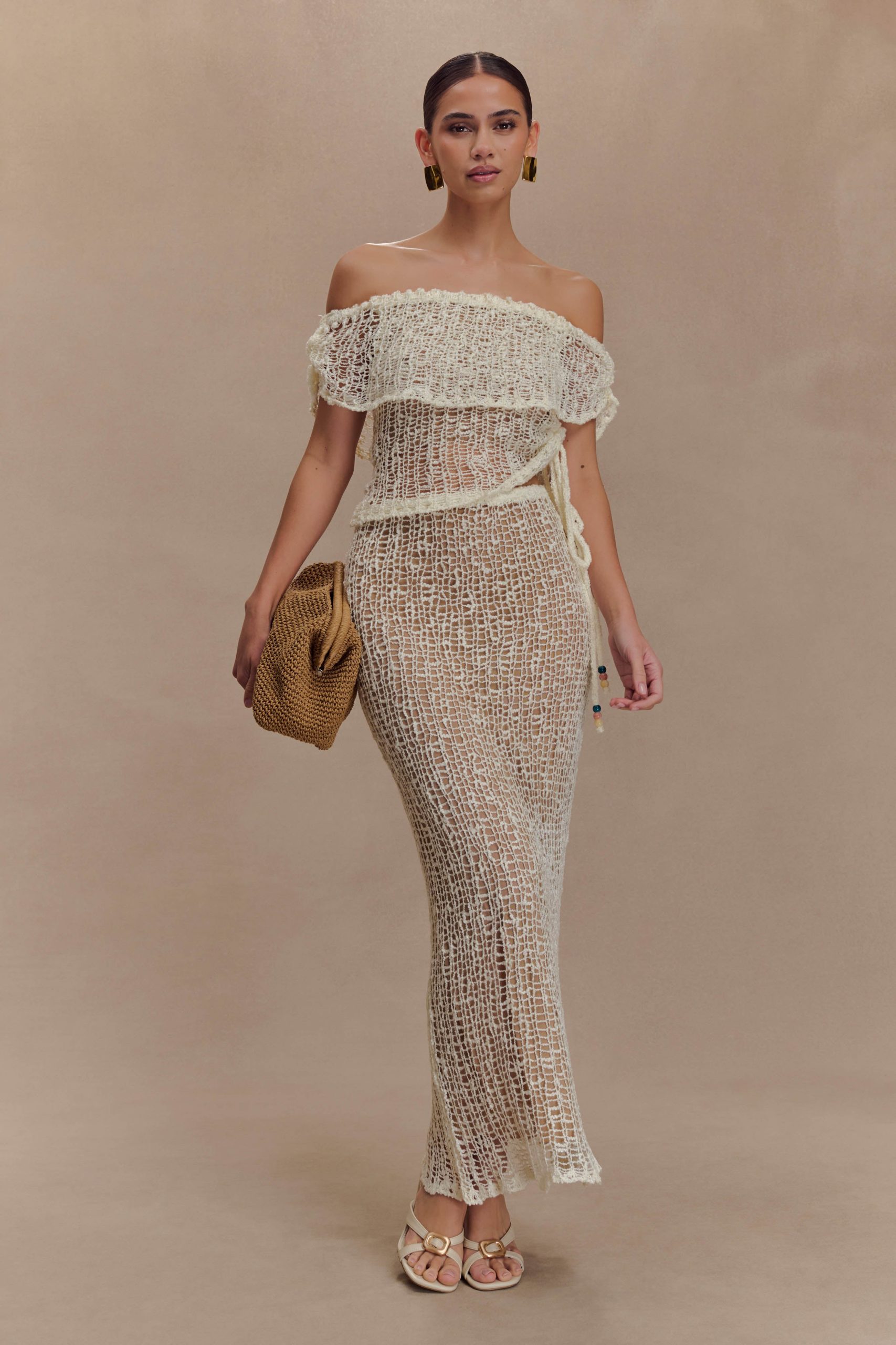 Cordelia Knit Maxi Skirt - Ivory - Image 3