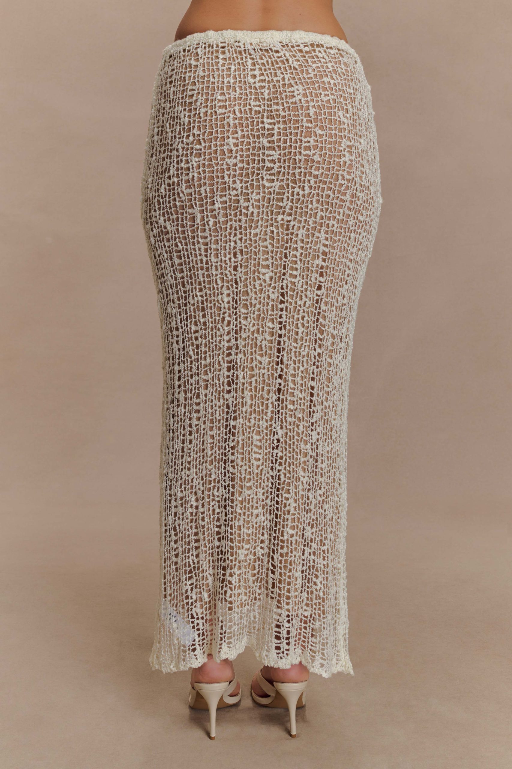 Cordelia Knit Maxi Skirt - Ivory - Image 2