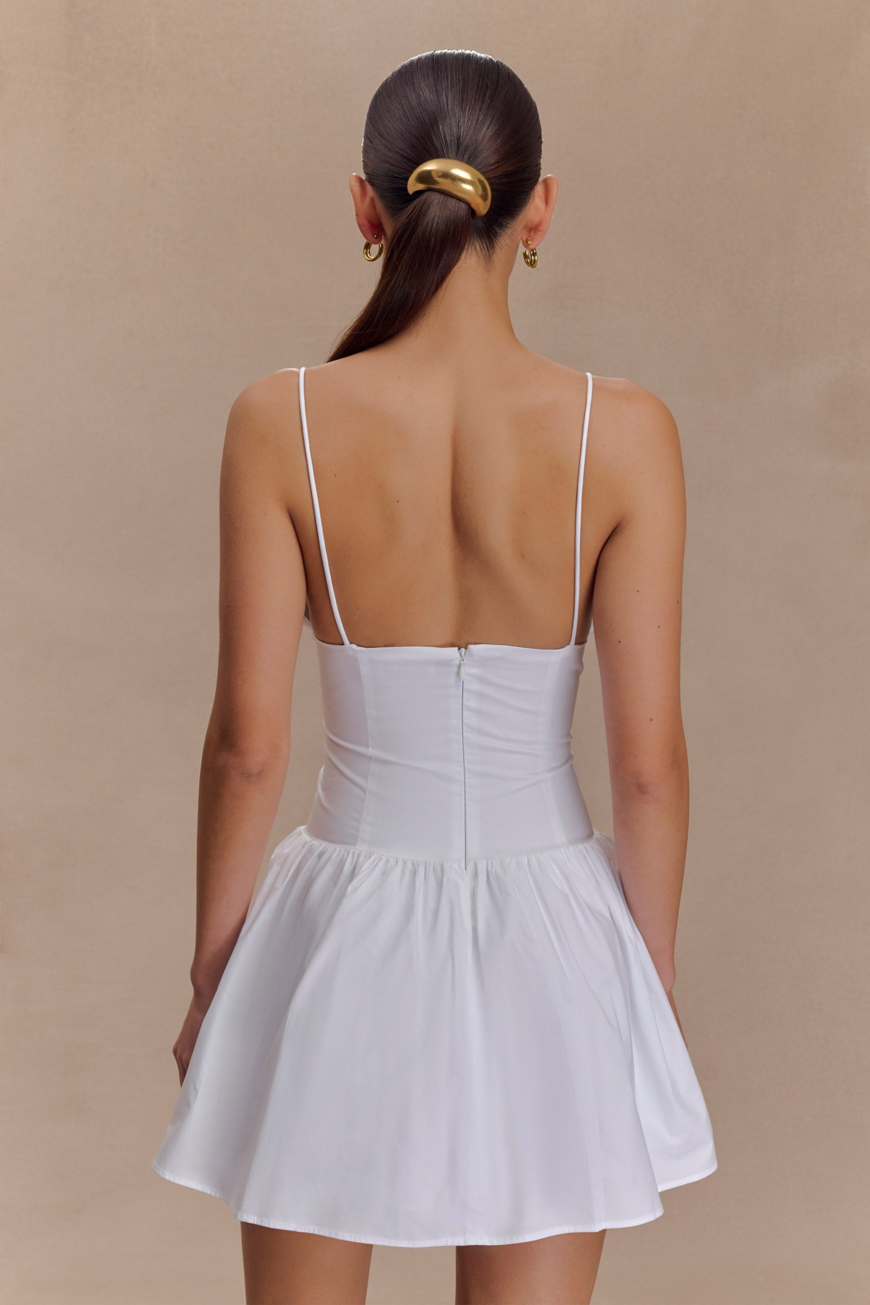 Janis Cotton Frill Mini Dress - White - Image 2