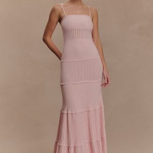 Finley Pointelle Knit Maxi Dress - Baby Pink
