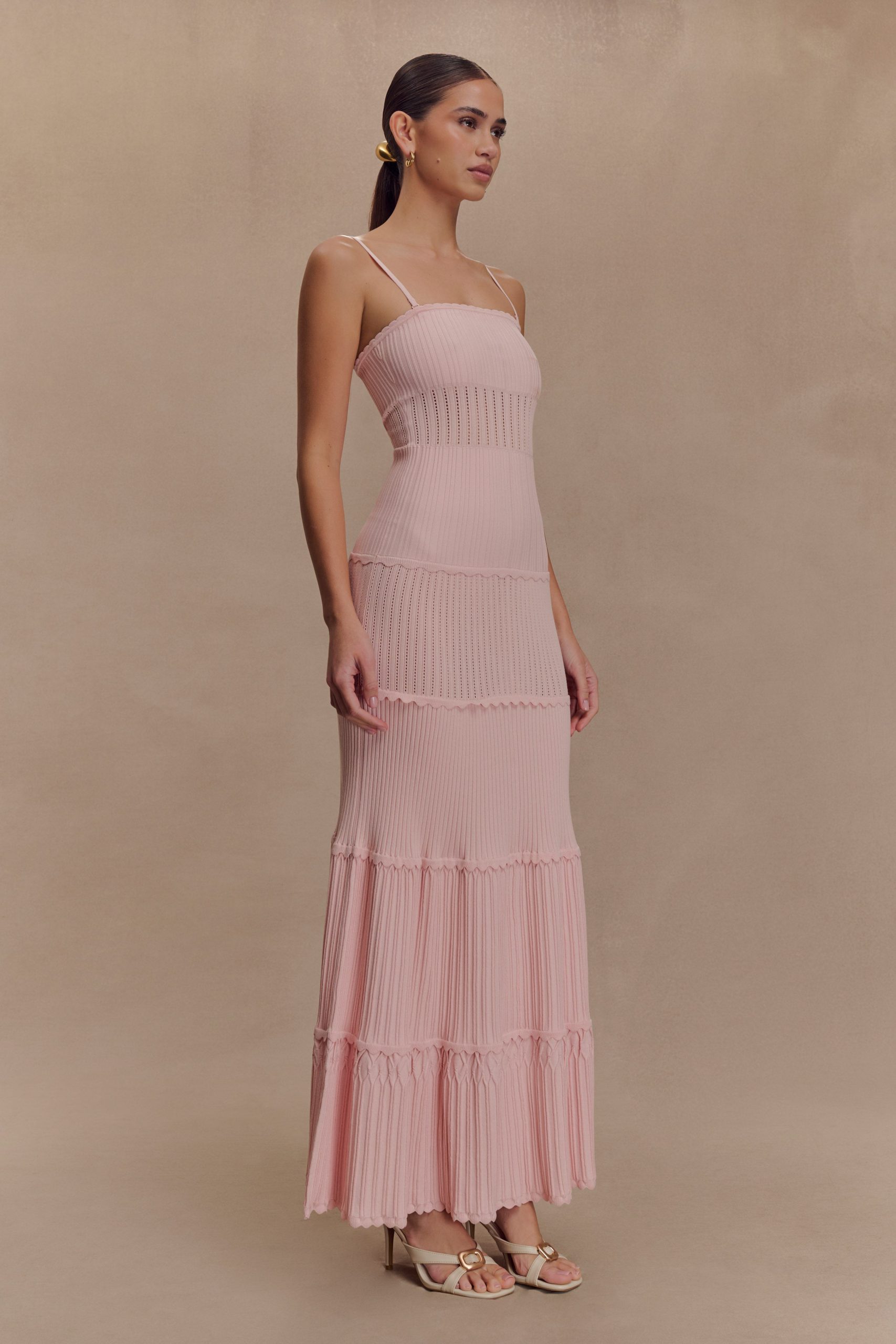 Finley Pointelle Knit Maxi Dress - Baby Pink - Image 4