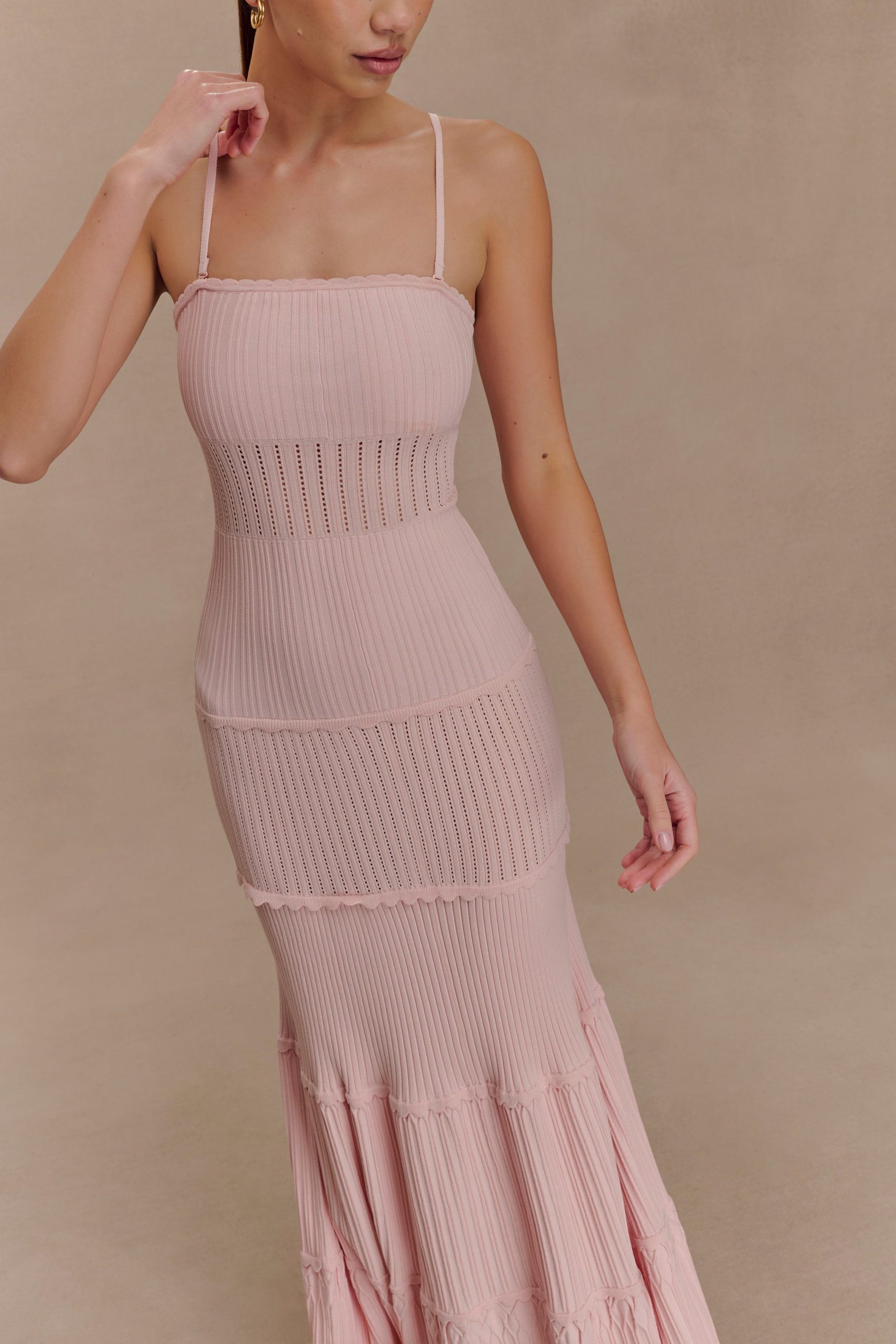 Finley Pointelle Knit Maxi Dress - Baby Pink - Image 3