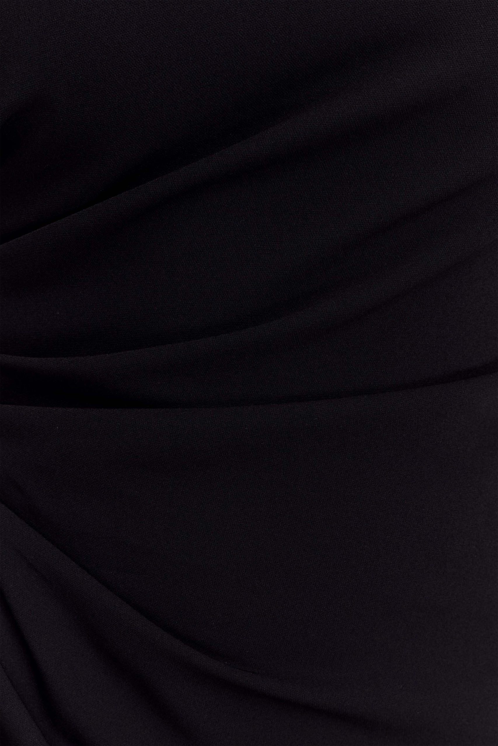 Adalyn One Shoulder Crepe Maxi Dress - Black - Image 7